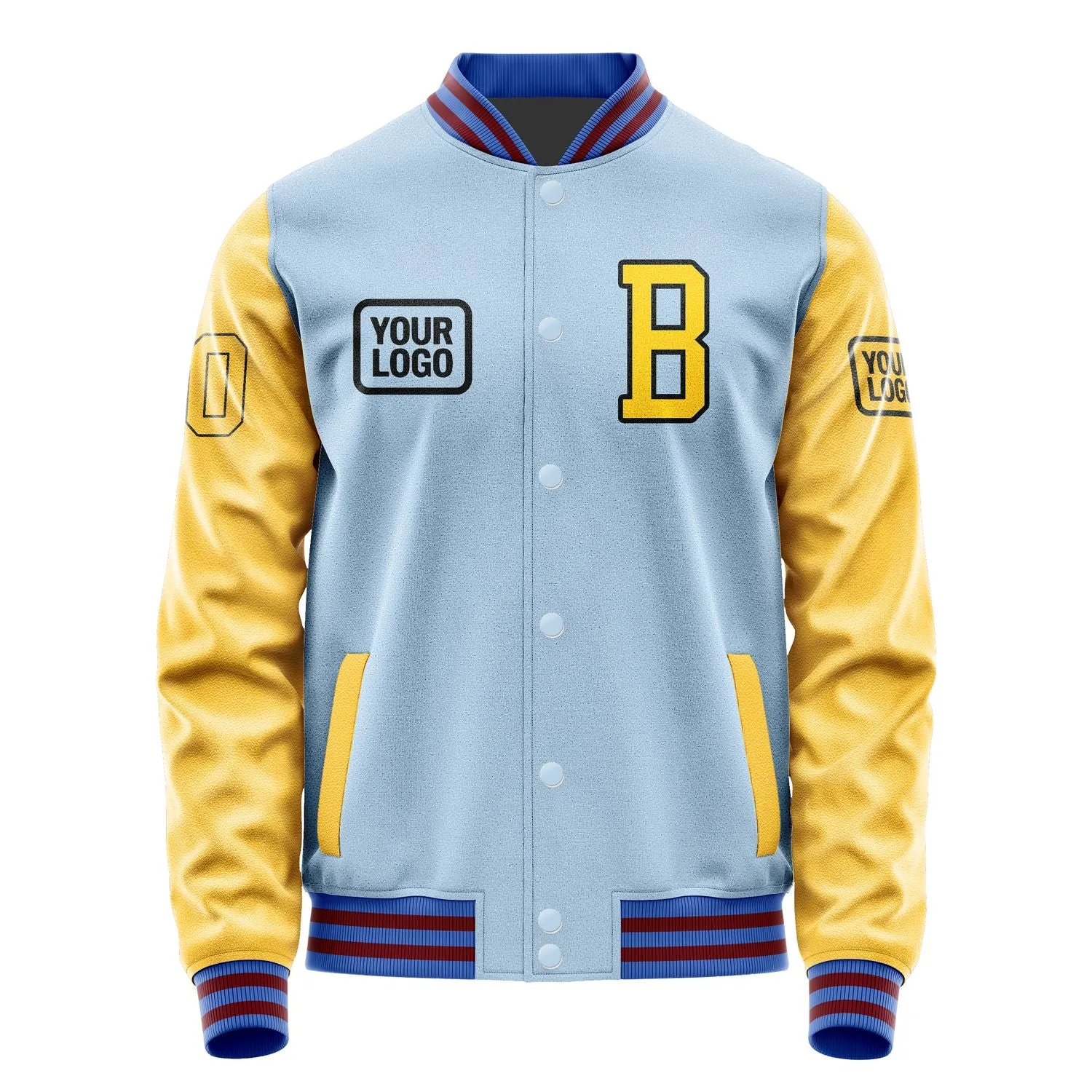 Custom Light Blue Gold Jacket sold by Tailorly product image thumbnail 2