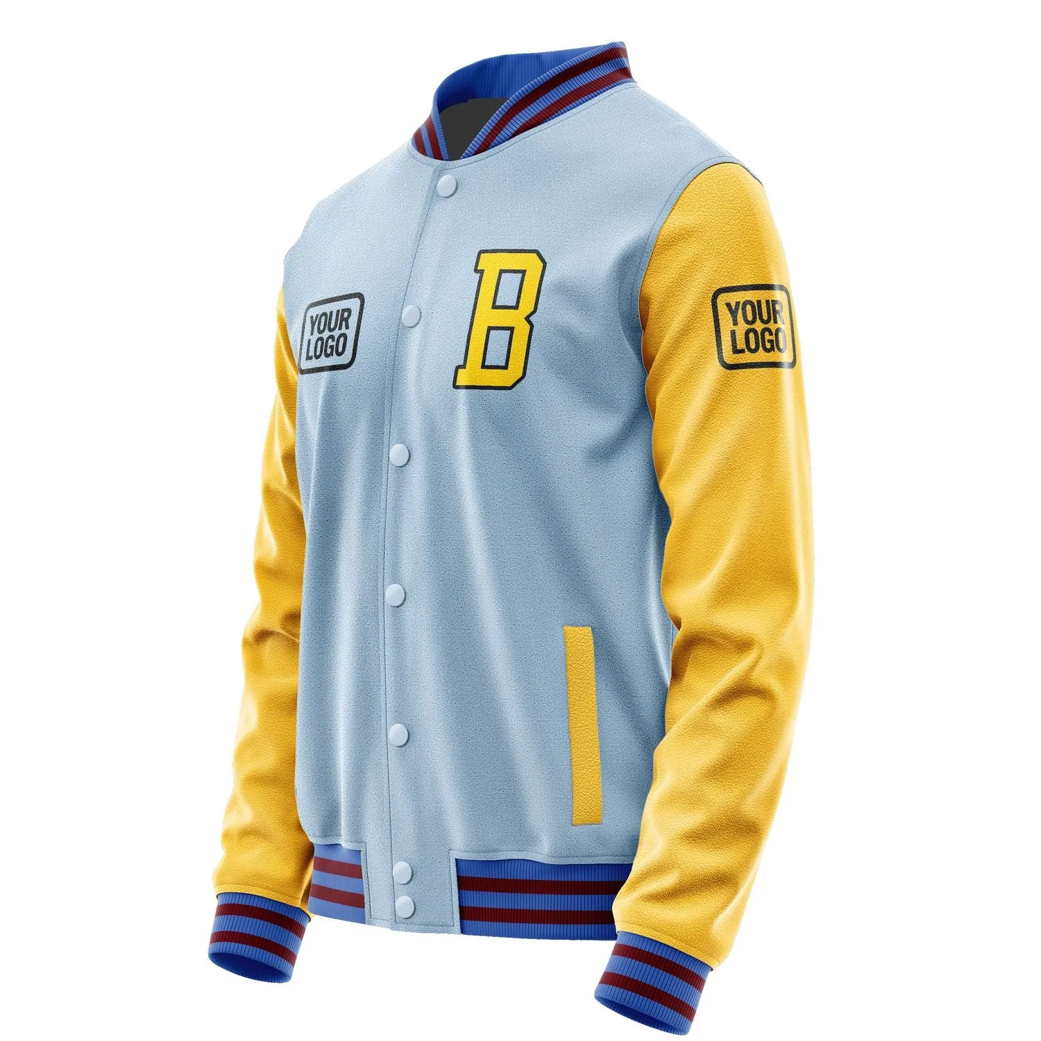 Custom Light Blue Gold Jacket sold by Tailorly product image thumbnail 3