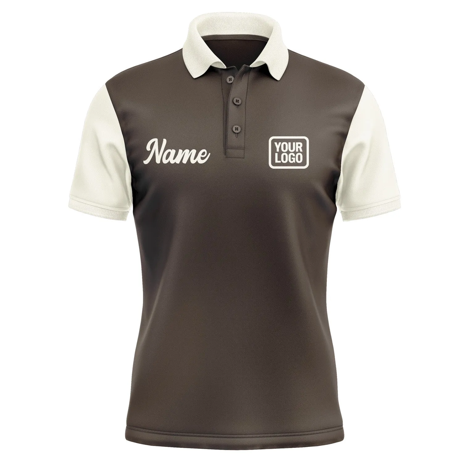 Custom Brown Cream Short-Sleeve Polo Shirt sold by Tailorly product image thumbnail 2
