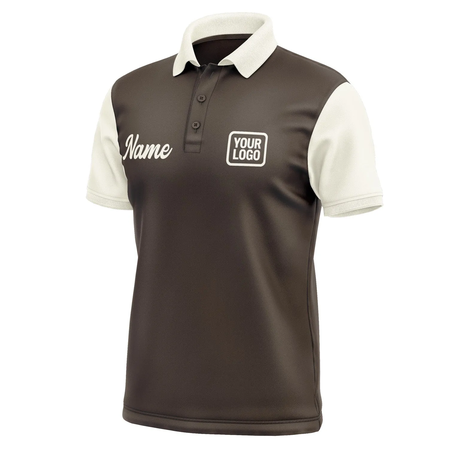 Custom Brown Cream Short-Sleeve Polo Shirt sold by Tailorly product image thumbnail 4