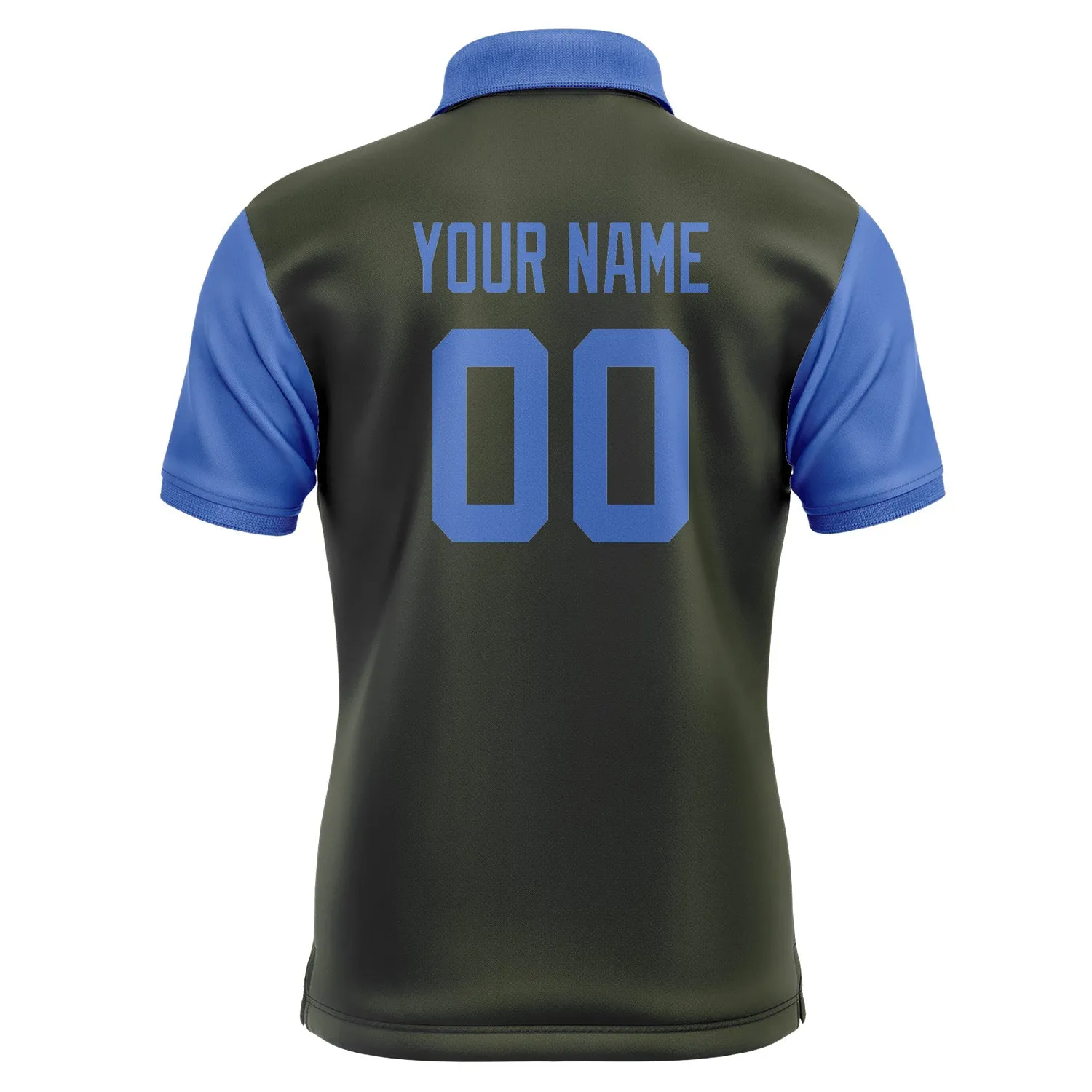 Custom Olive Sky Blue Short-Sleeve Polo Shirt sold by Tailorly product image thumbnail 3