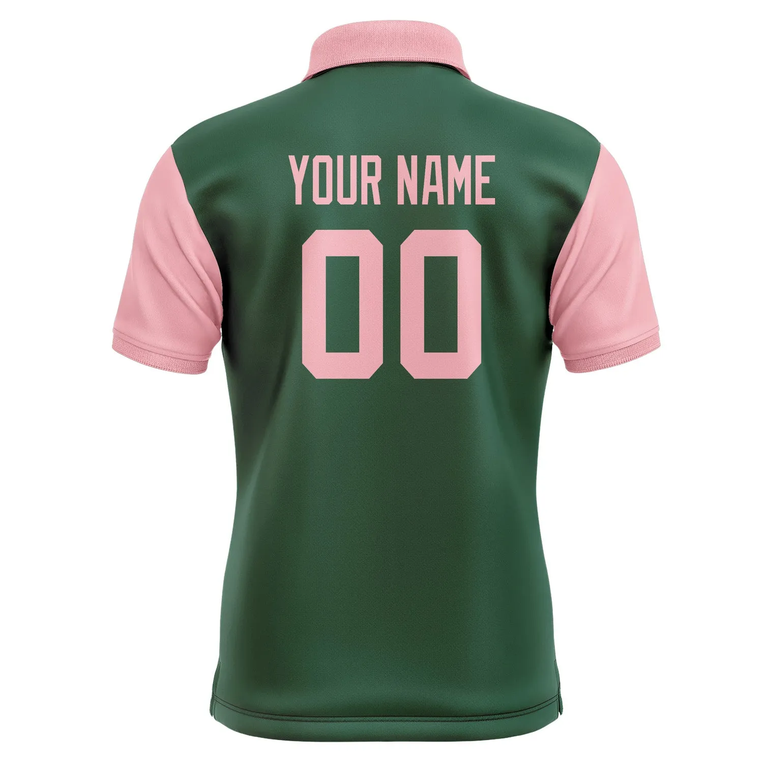 Custom Green Light Pink Short-Sleeve Polo Shirt sold by Tailorly product image thumbnail 3
