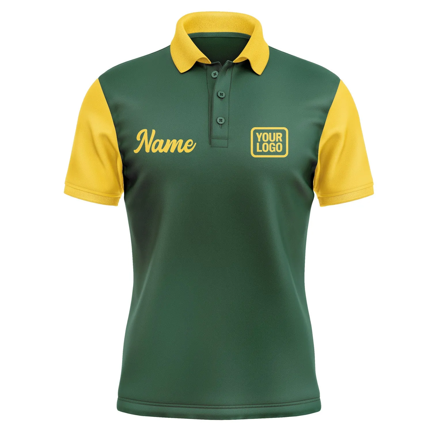 Custom Green Gold Short-Sleeve Polo Shirt sold by Tailorly product image thumbnail 2