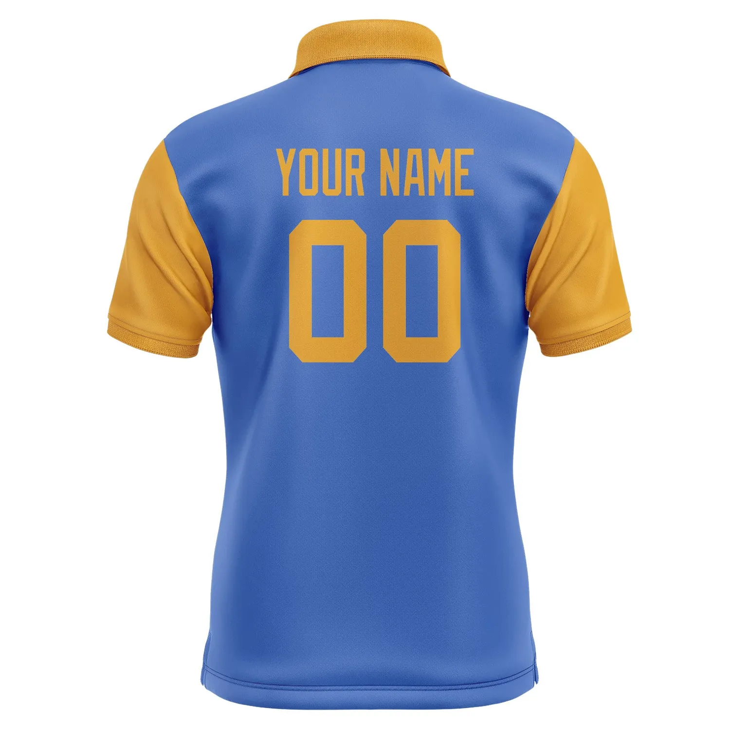 Custom Sky Blue Yellow Short-Sleeve Polo Shirt sold by Tailorly product image thumbnail 3
