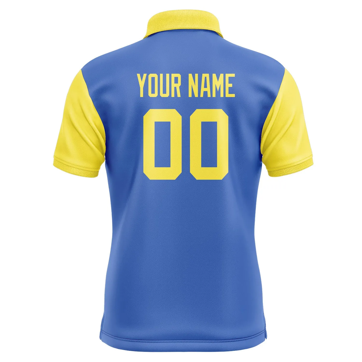 Custom Sky Blue Light Yellow Short-Sleeve Polo Shirt sold by Tailorly product image thumbnail 3