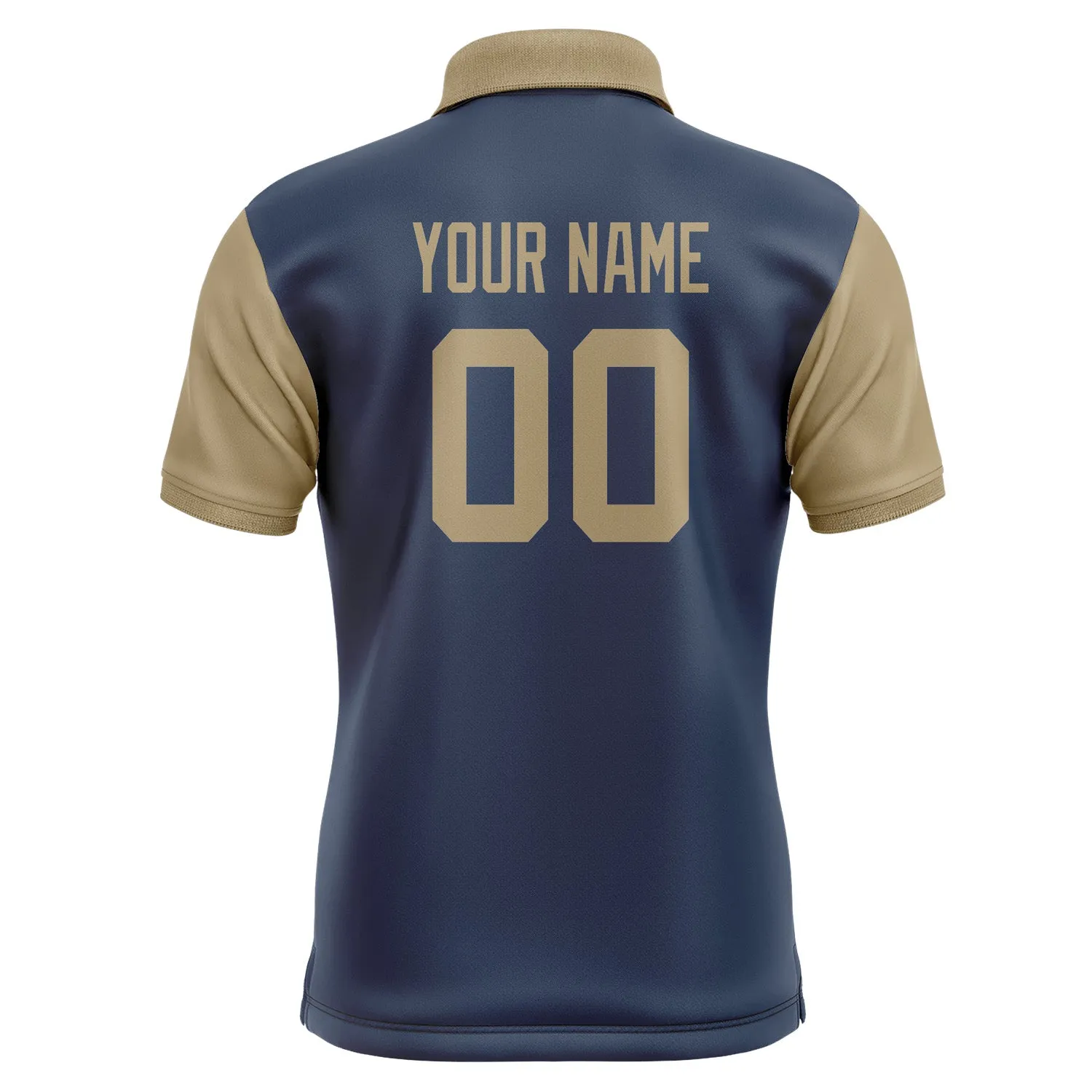 Custom Blue Light Khaki Short-Sleeve Polo Shirt sold by Tailorly product image thumbnail 3