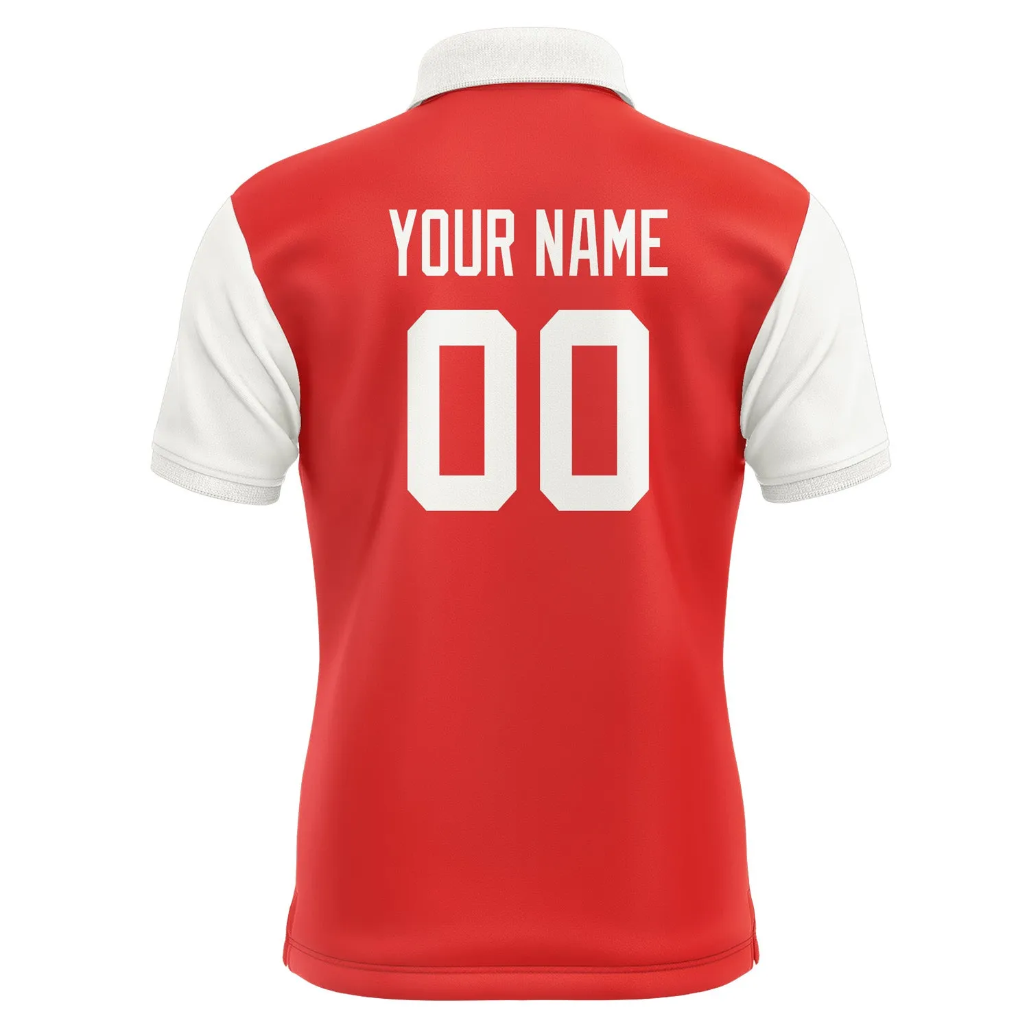 Custom Orange Red White Short-Sleeve Polo Shirt sold by Tailorly product image thumbnail 3