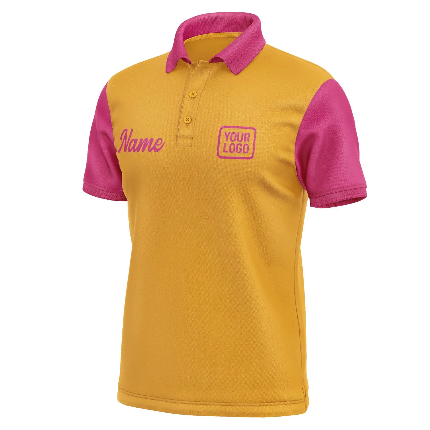 Custom Yellow Pink Short-Sleeve Polo Shirt sold by Tailorly product image thumbnail 4