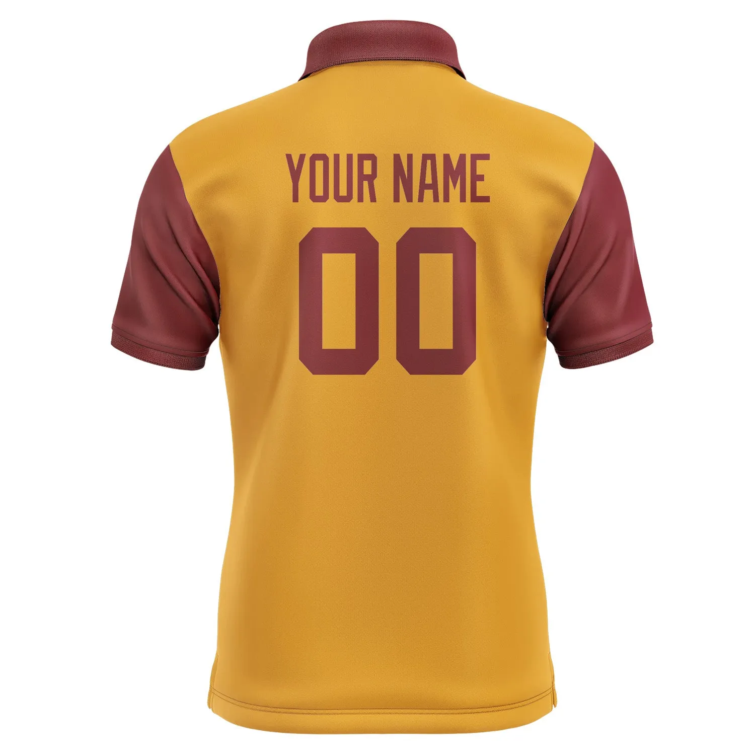 Custom Yellow Crimson Red Short-Sleeve Polo Shirt sold by Tailorly product image thumbnail 3