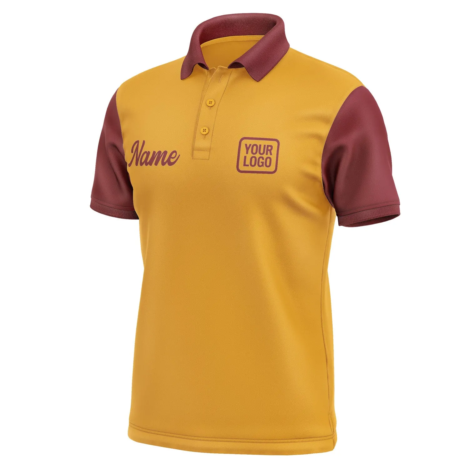 Custom Yellow Crimson Red Short-Sleeve Polo Shirt sold by Tailorly product image thumbnail 4