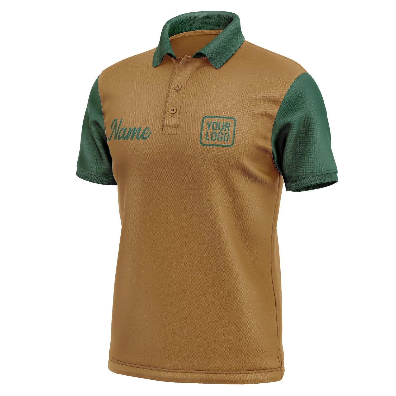 Custom Khaki Green Short-Sleeve Polo Shirt sold by Tailorly product image thumbnail 4