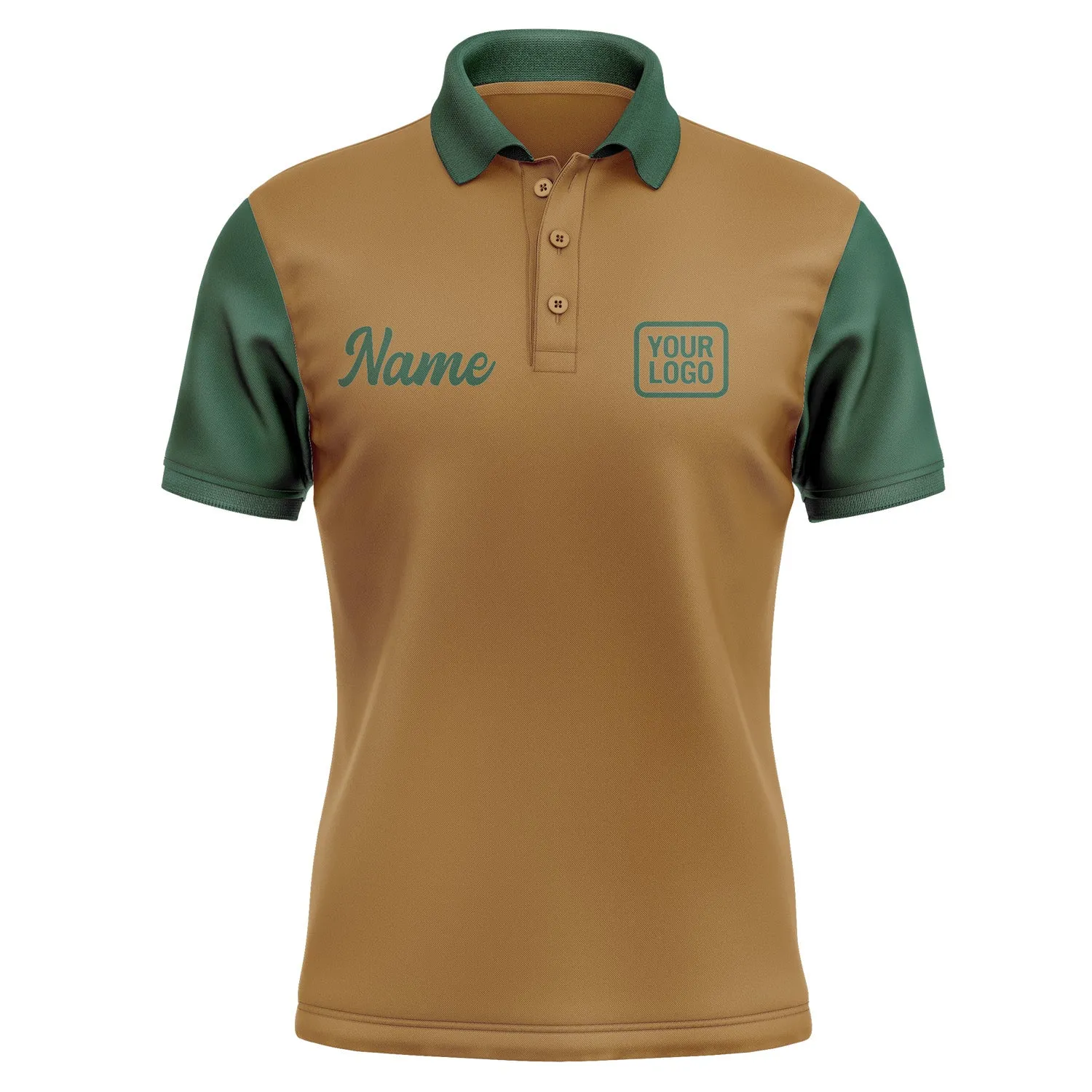 Custom Khaki Green Short-Sleeve Polo Shirt sold by Tailorly product image thumbnail 2