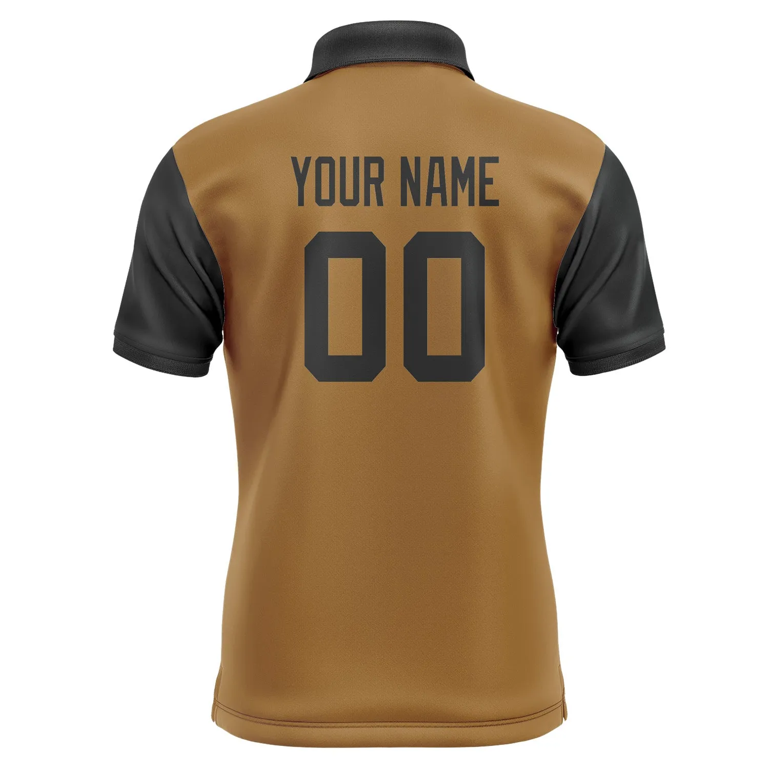Custom Khaki Black Short-Sleeve Polo Shirt sold by Tailorly product image thumbnail 3