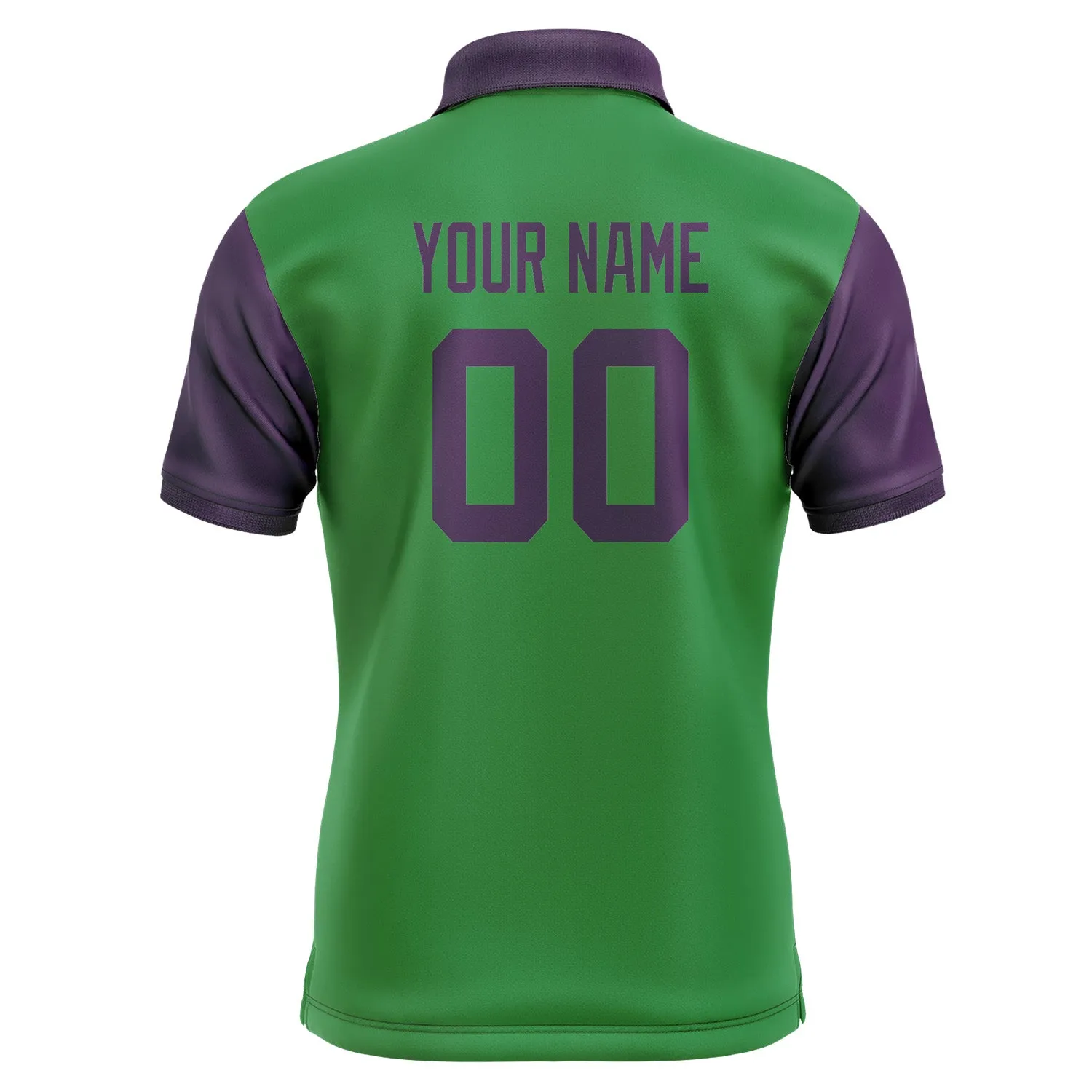Custom Emerald Green Purple Short-Sleeve Polo Shirt sold by Tailorly product image thumbnail 3