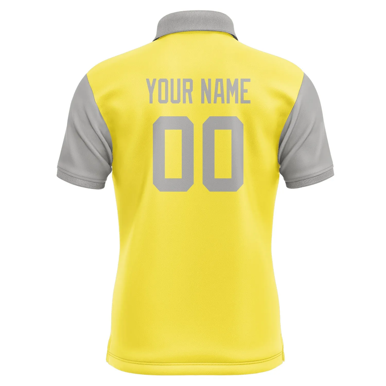 Custom Light Yellow Gray Short-Sleeve Polo Shirt sold by Tailorly product image thumbnail 3