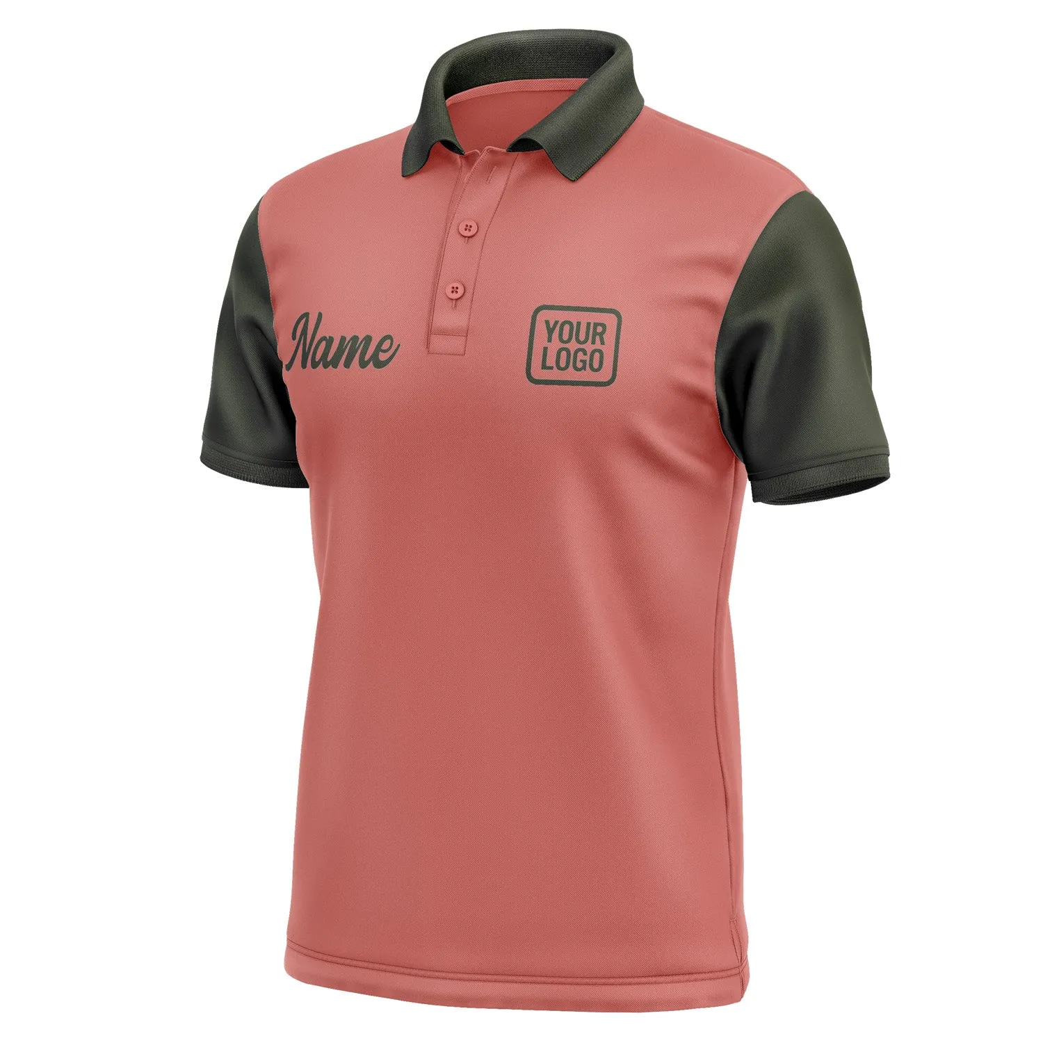 Custom Copper Rose Olive Short-Sleeve Polo Shirt sold by Tailorly product image thumbnail 4
