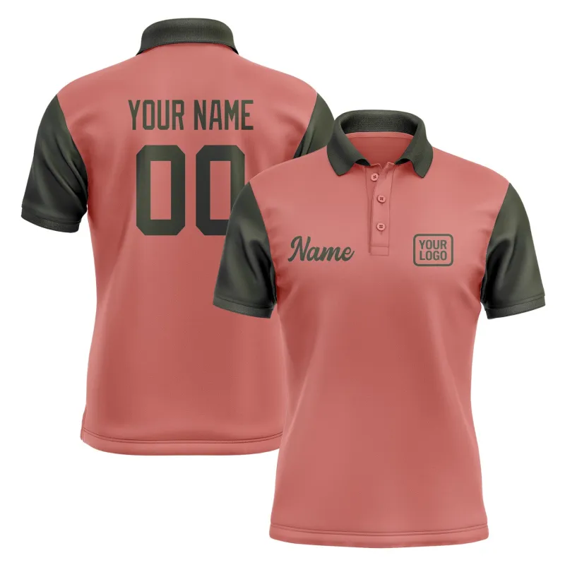 Custom Copper Rose Olive Short-Sleeve Polo Shirt made by Tailorly