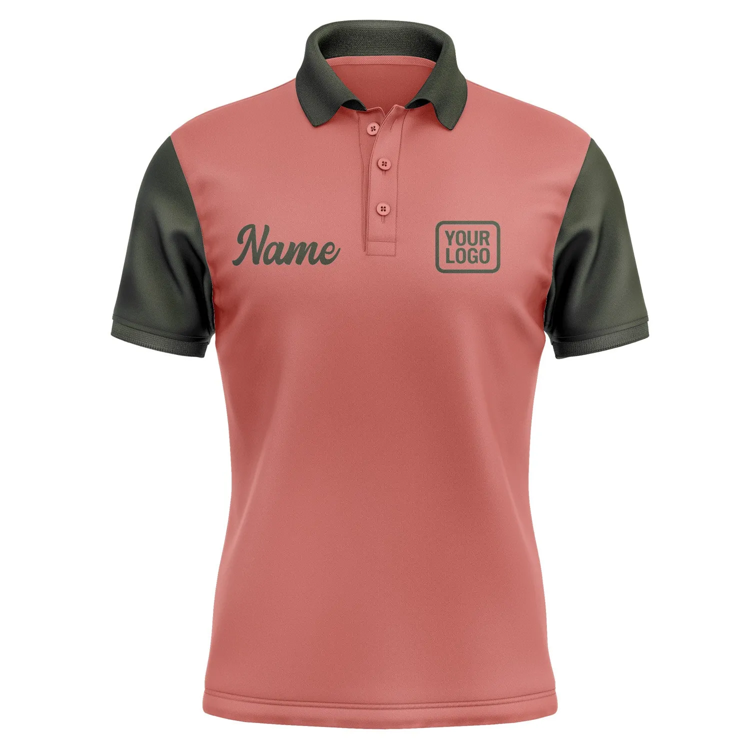 Custom Copper Rose Olive Short-Sleeve Polo Shirt sold by Tailorly product image thumbnail 2