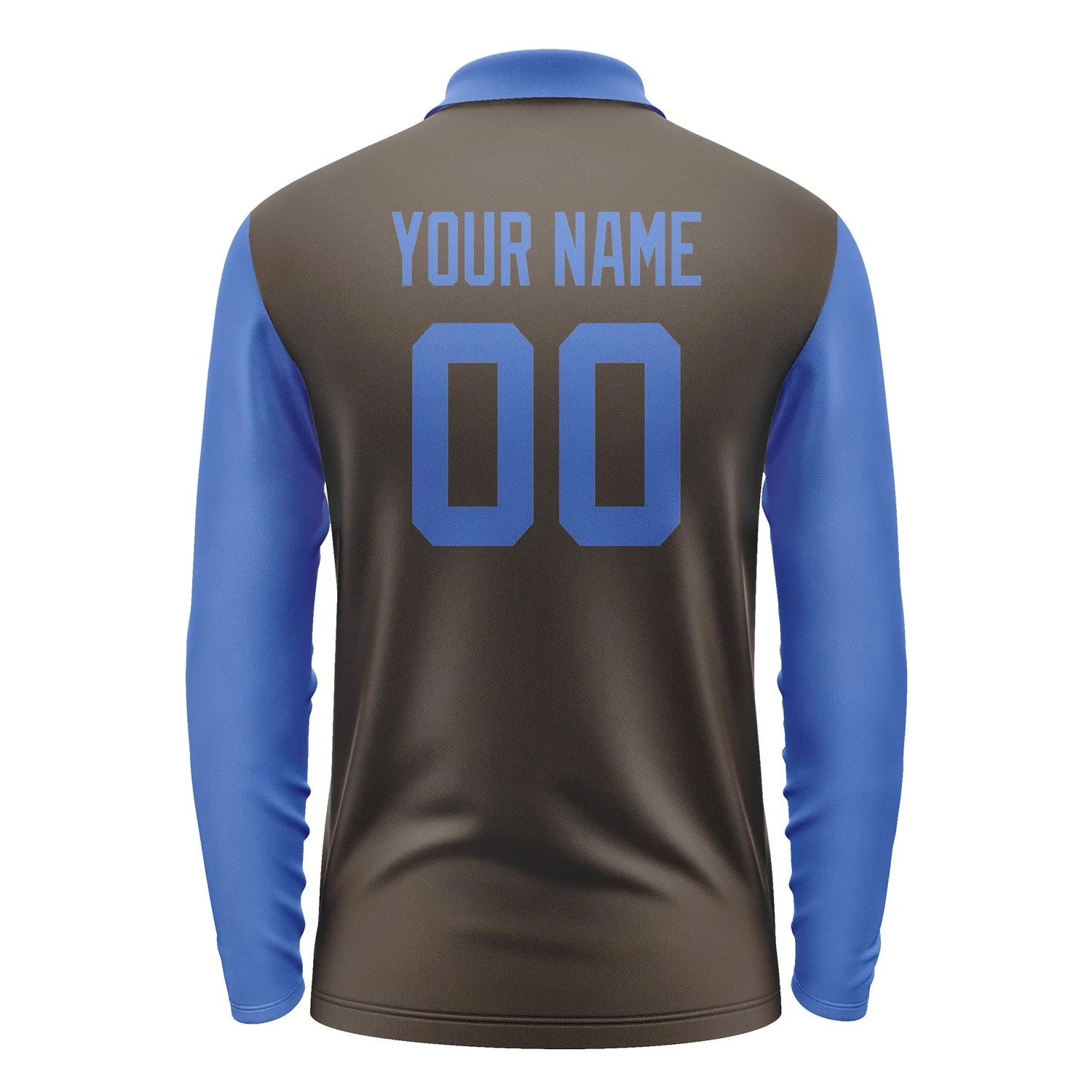 Custom Brown Sky Blue Long Sleeve Polo Shirt sold by Tailorly product image thumbnail 3