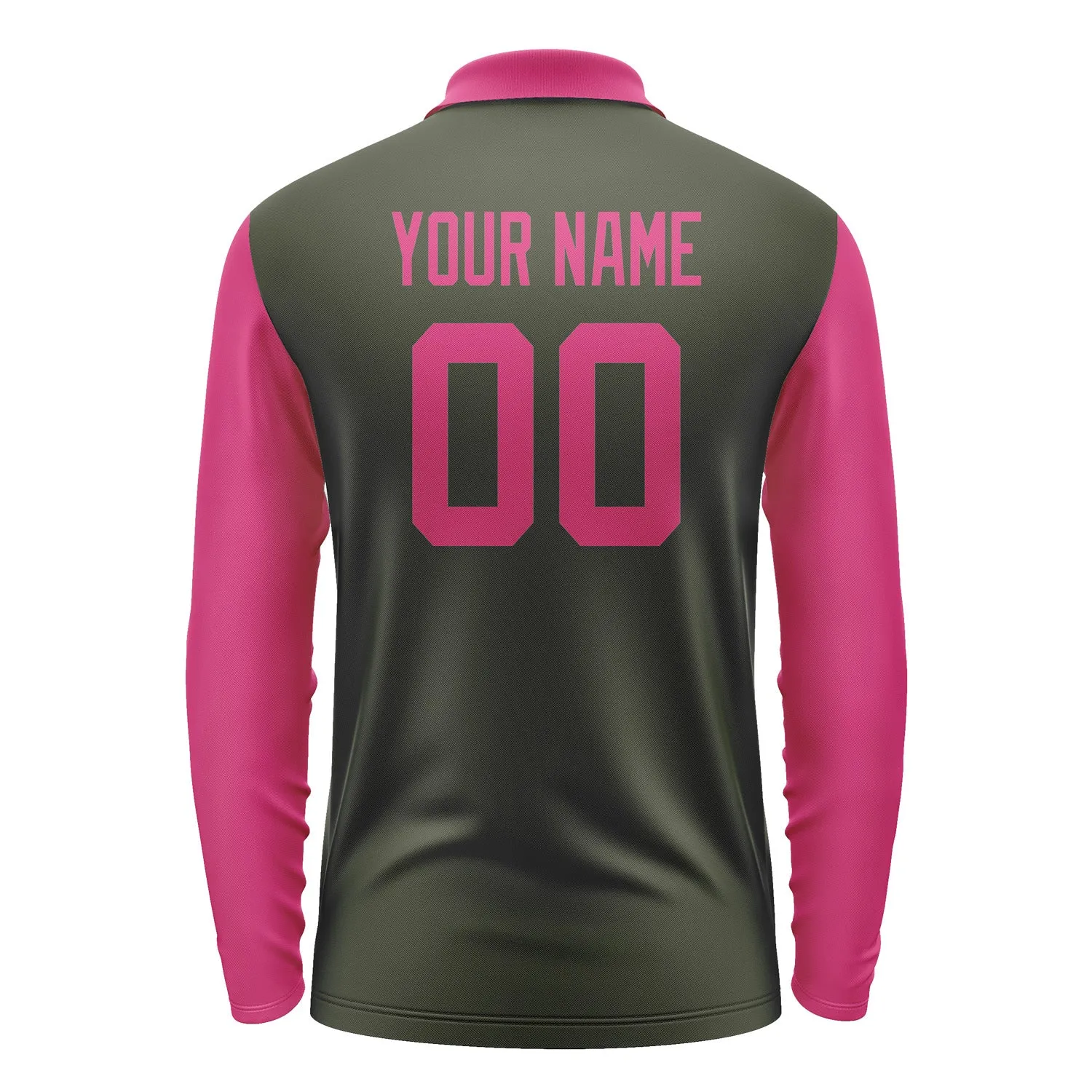 Custom Olive Pink Long Sleeve Polo Shirt sold by Tailorly product image thumbnail 3