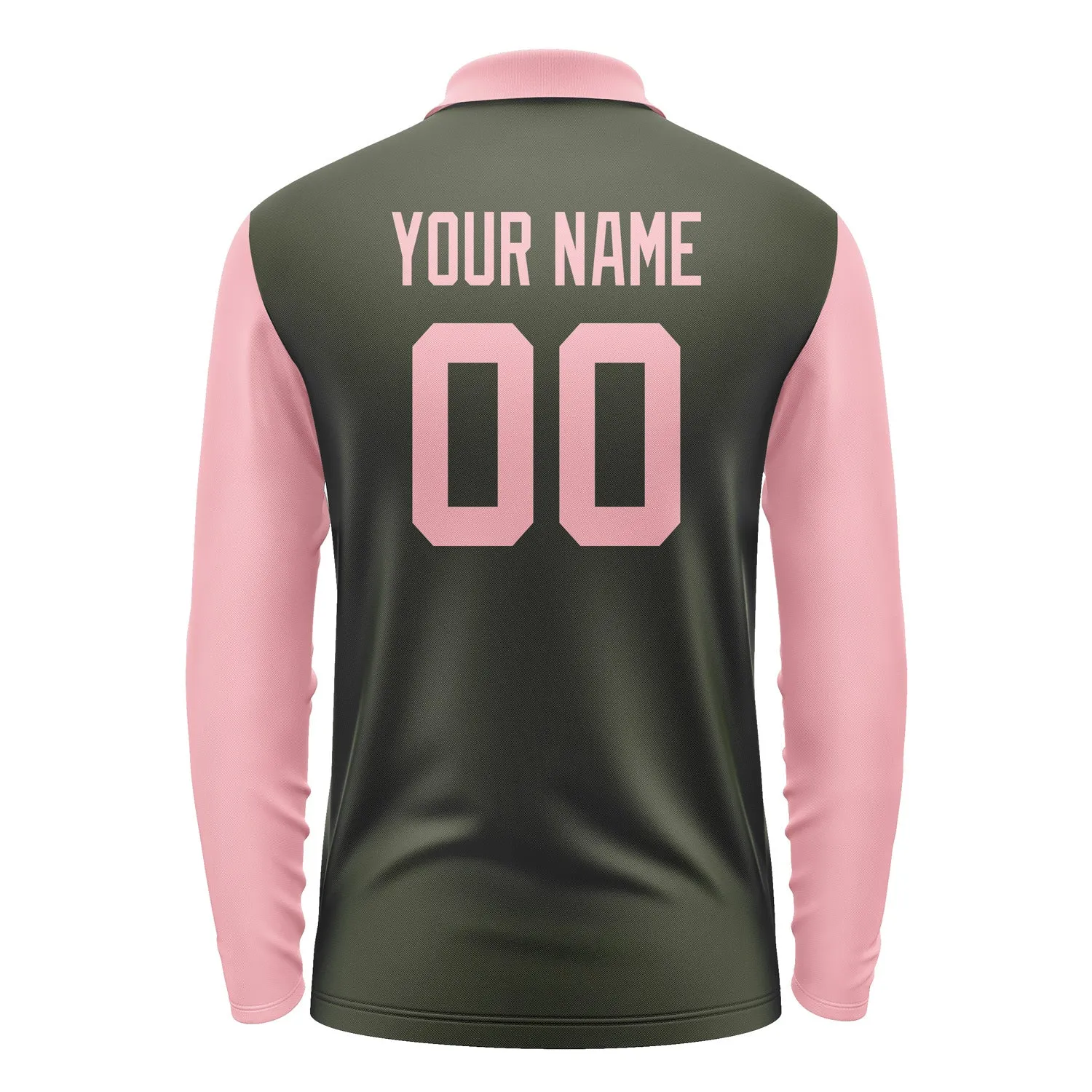 Custom Olive Light Pink Long Sleeve Polo Shirt sold by Tailorly product image thumbnail 3