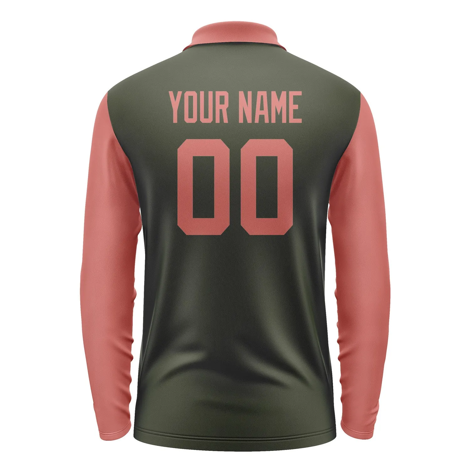 Custom Olive Copper Rose Long Sleeve Polo Shirt sold by Tailorly product image thumbnail 3