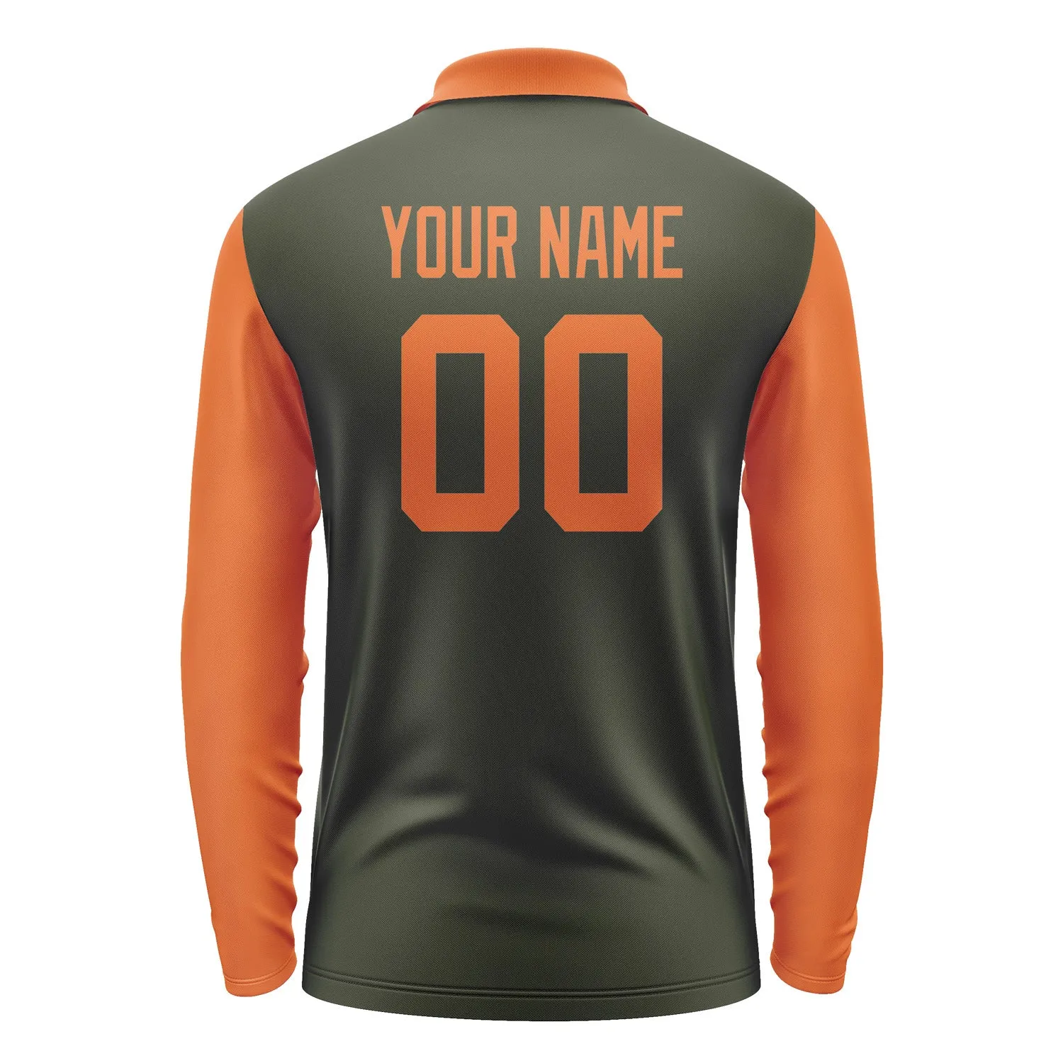 Custom Olive Orange Long Sleeve Polo Shirt sold by Tailorly product image thumbnail 3