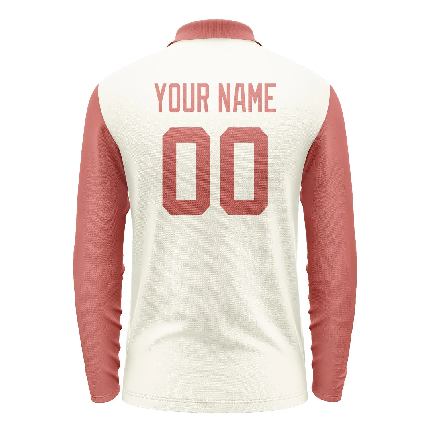 Custom Cream Copper Rose Long Sleeve Polo Shirt sold by Tailorly product image thumbnail 3