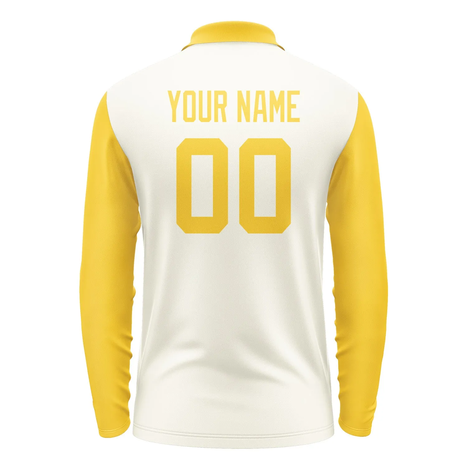 Custom Cream Gold Long Sleeve Polo Shirt sold by Tailorly product image thumbnail 3