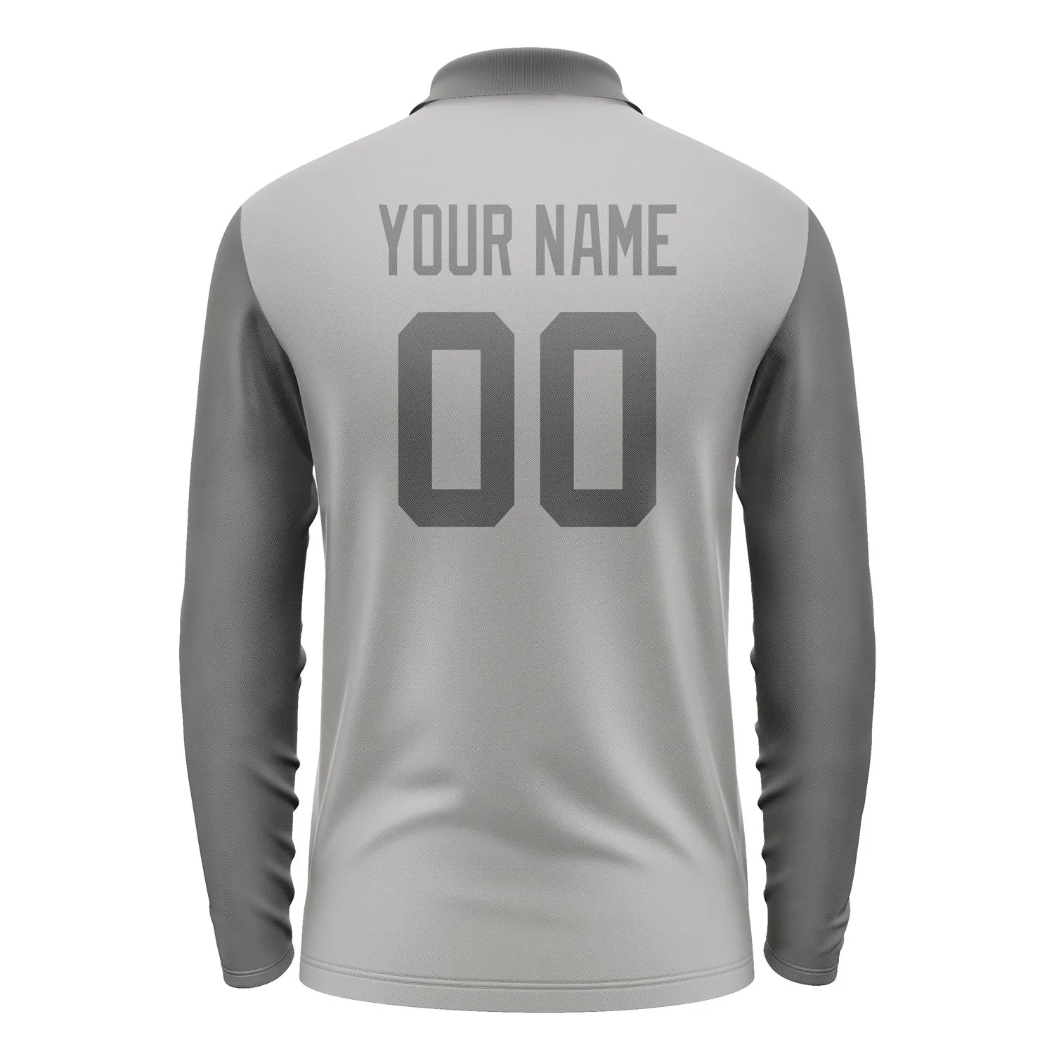 Custom Gray Dark Grey Long Sleeve Polo Shirt sold by Tailorly product image thumbnail 3