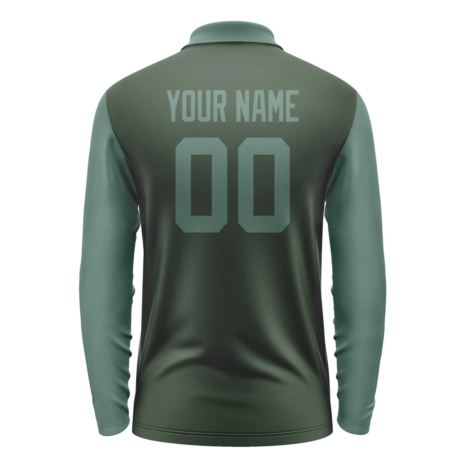 Custom Dark Green Blue Green Long Sleeve Polo Shirt sold by Tailorly product image thumbnail 3
