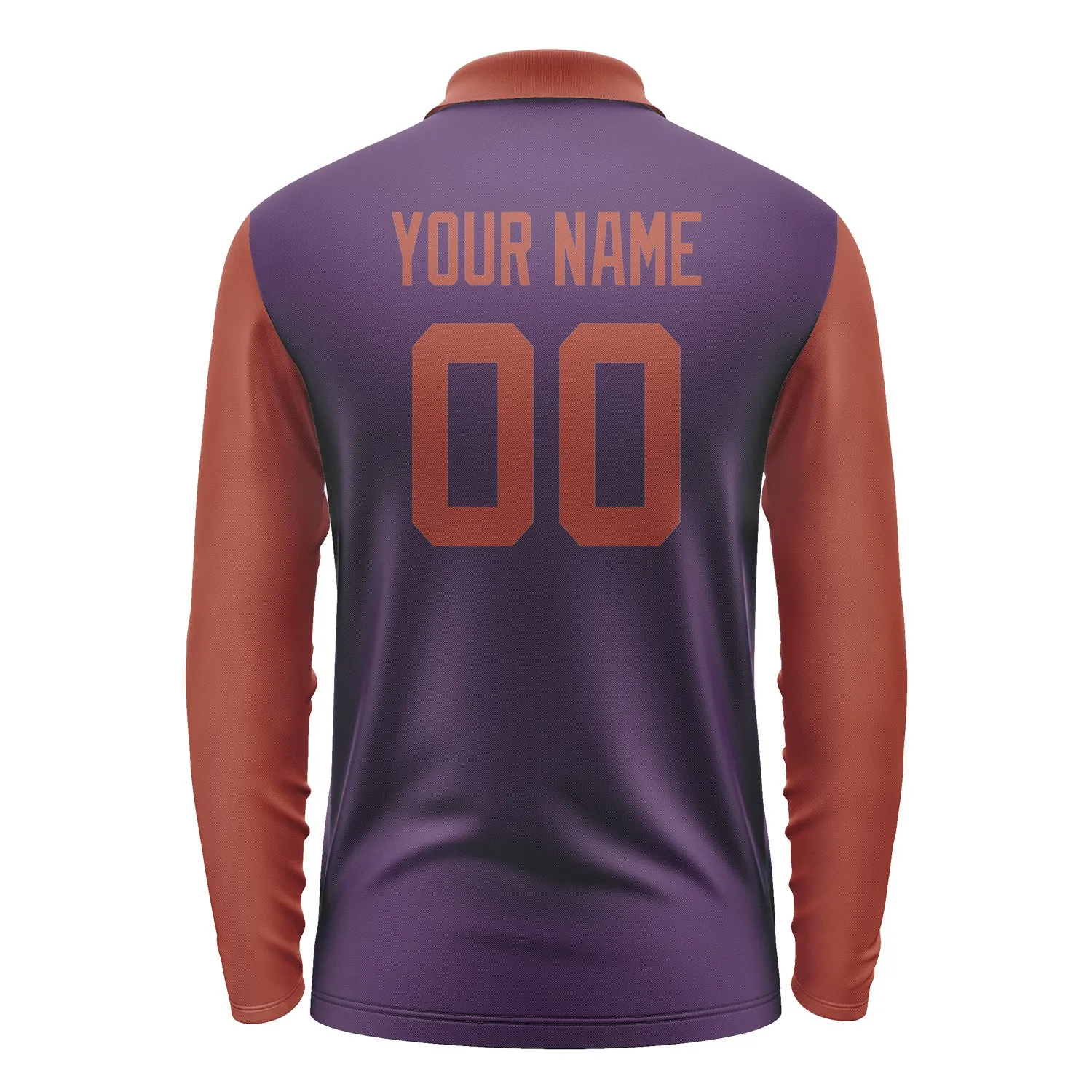 Custom Purple Coral Red Long Sleeve Polo Shirt sold by Tailorly product image thumbnail 3