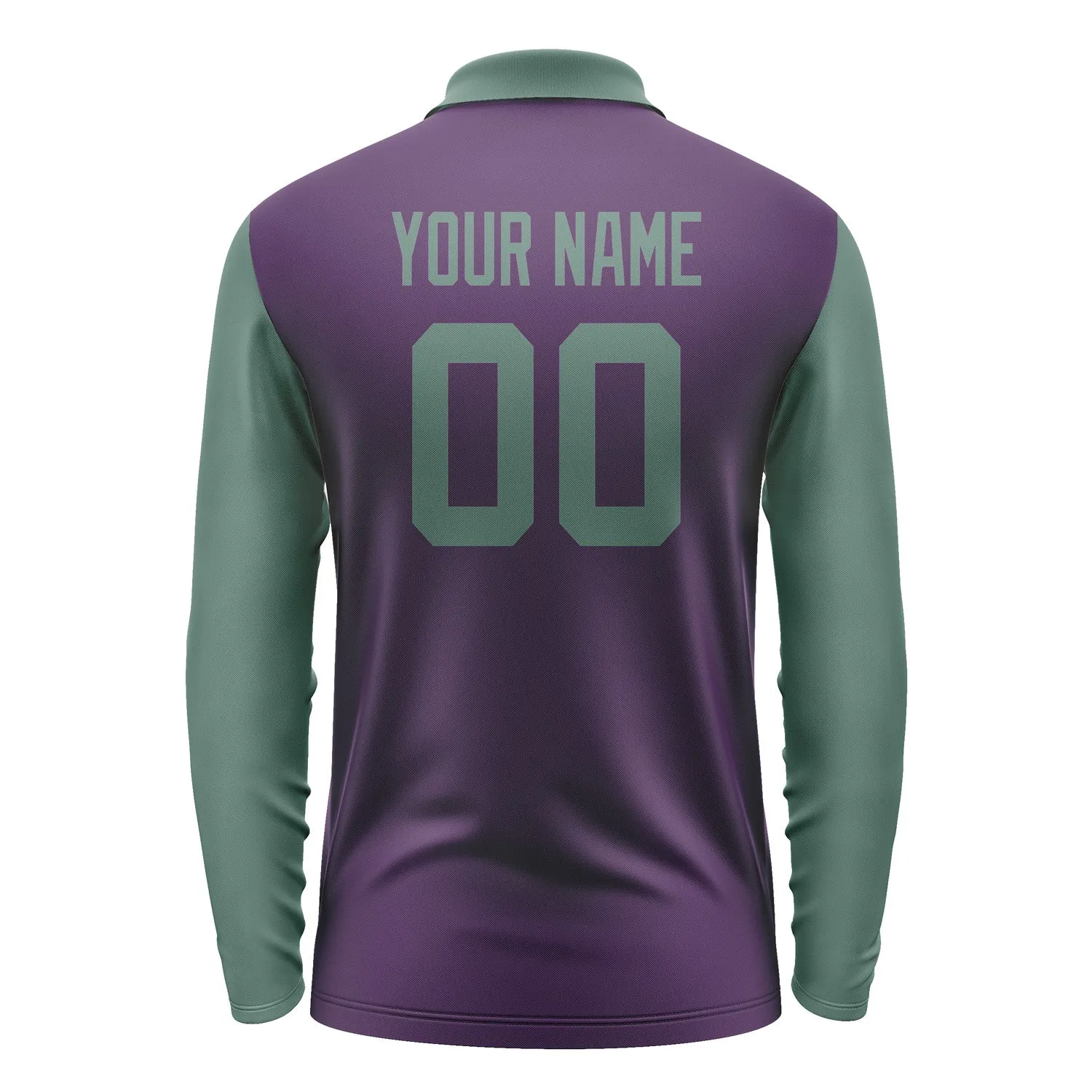 Custom Purple Blue Green Long Sleeve Polo Shirt sold by Tailorly product image thumbnail 3