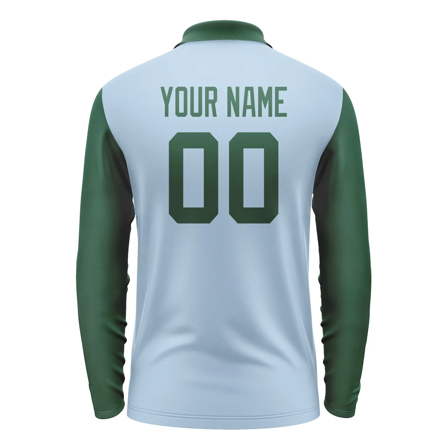 Custom Light Blue Green Long Sleeve Polo Shirt sold by Tailorly product image thumbnail 3