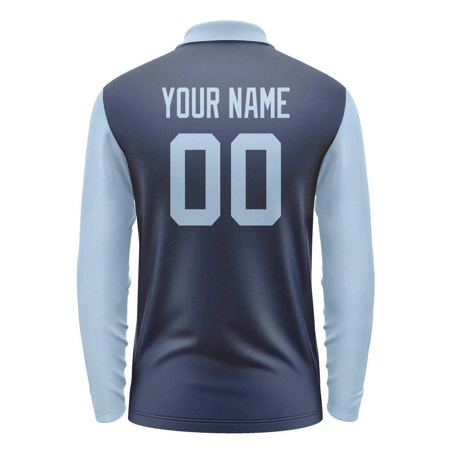 Custom Blue Light Blue Long Sleeve Polo Shirt sold by Tailorly product image thumbnail 3