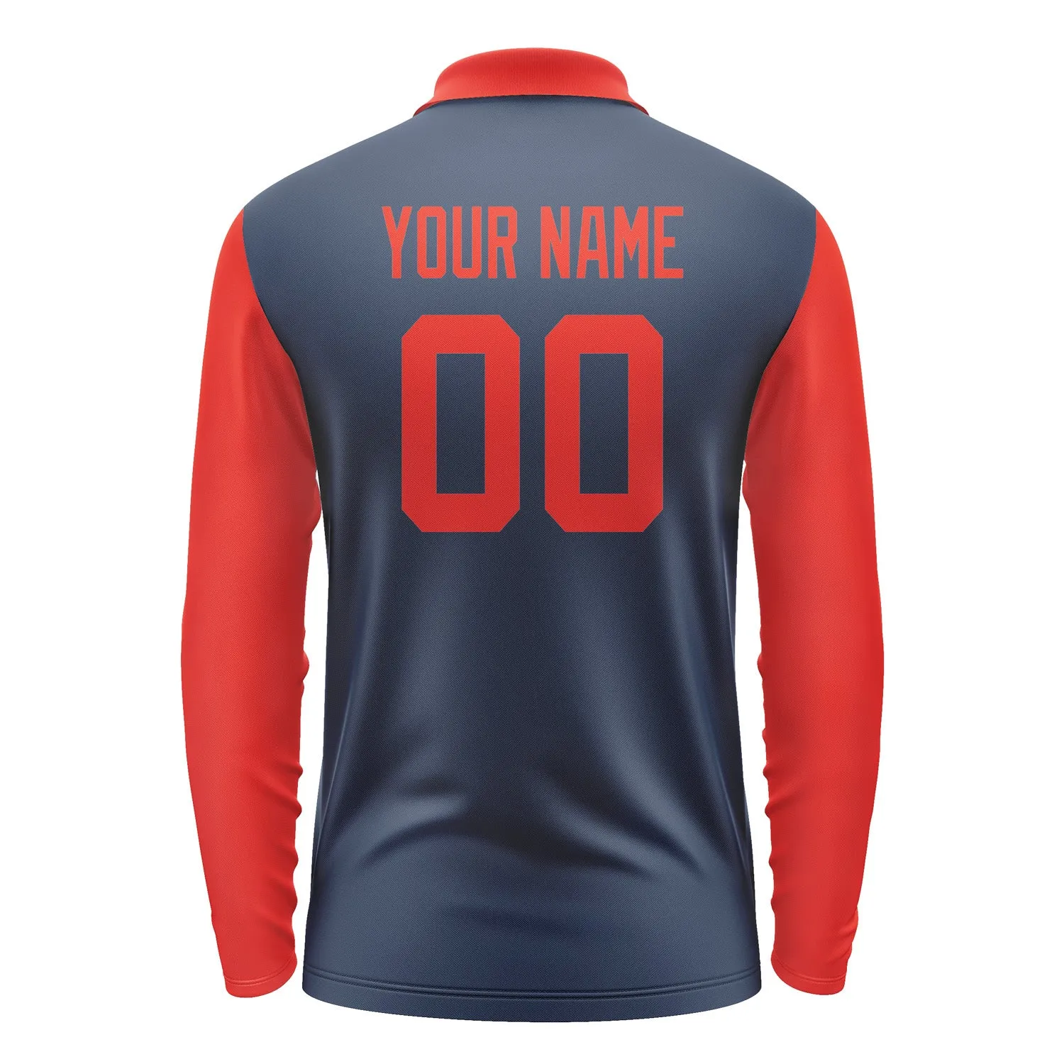 Custom Blue Orange Red Long Sleeve Polo Shirt sold by Tailorly product image thumbnail 3