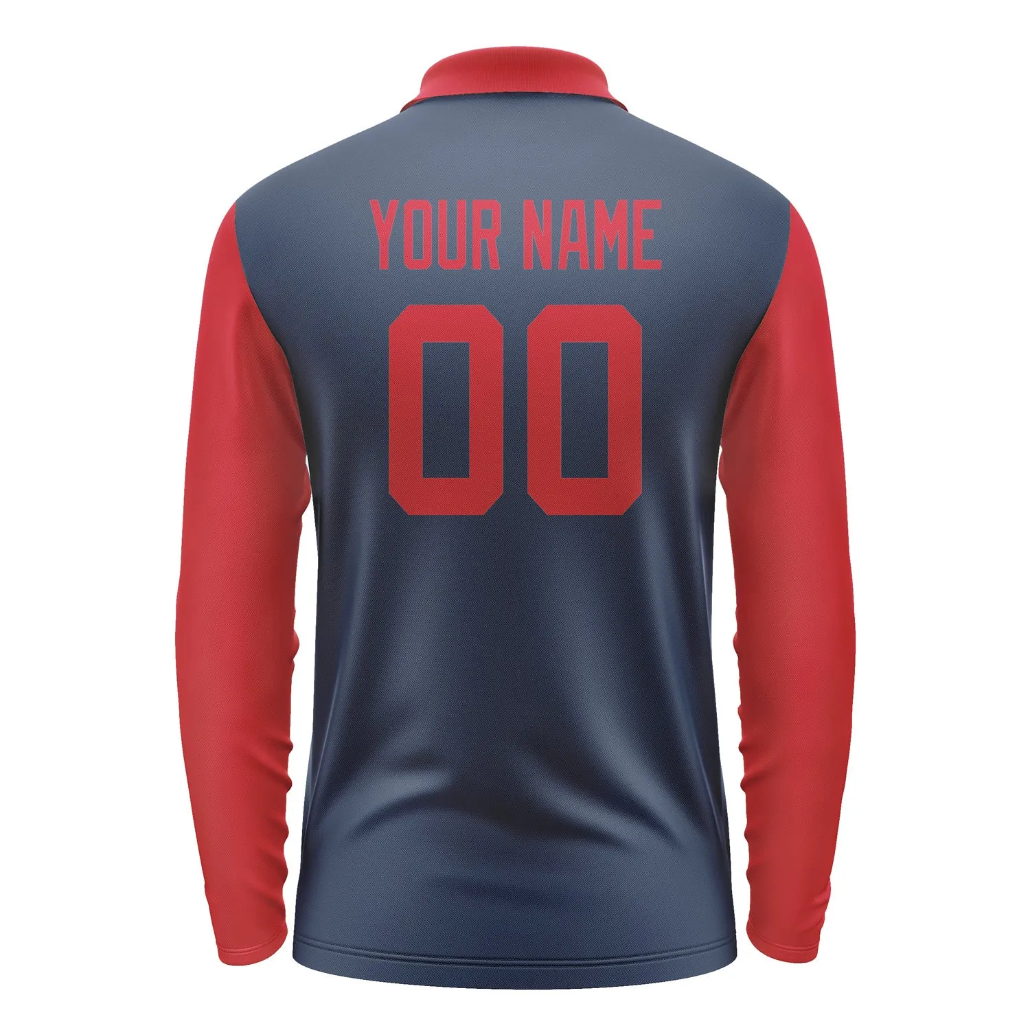 Custom Blue Red Long Sleeve Polo Shirt sold by Tailorly product image thumbnail 3