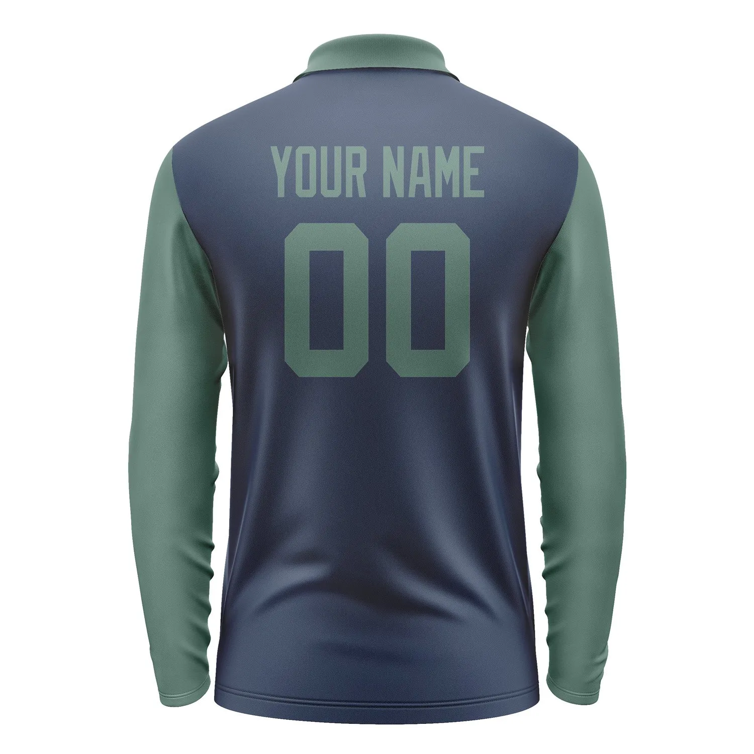 Custom Blue Blue Green Long Sleeve Polo Shirt sold by Tailorly product image thumbnail 3
