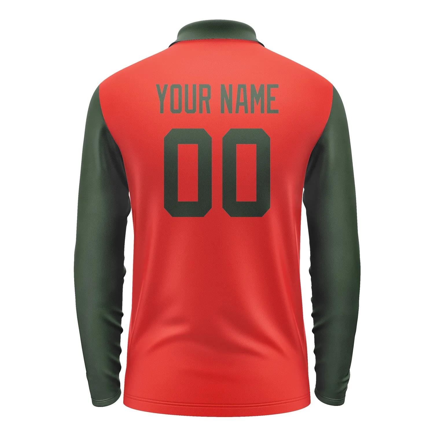 Custom Orange Red Dark Green Long Sleeve Polo Shirt sold by Tailorly product image thumbnail 3