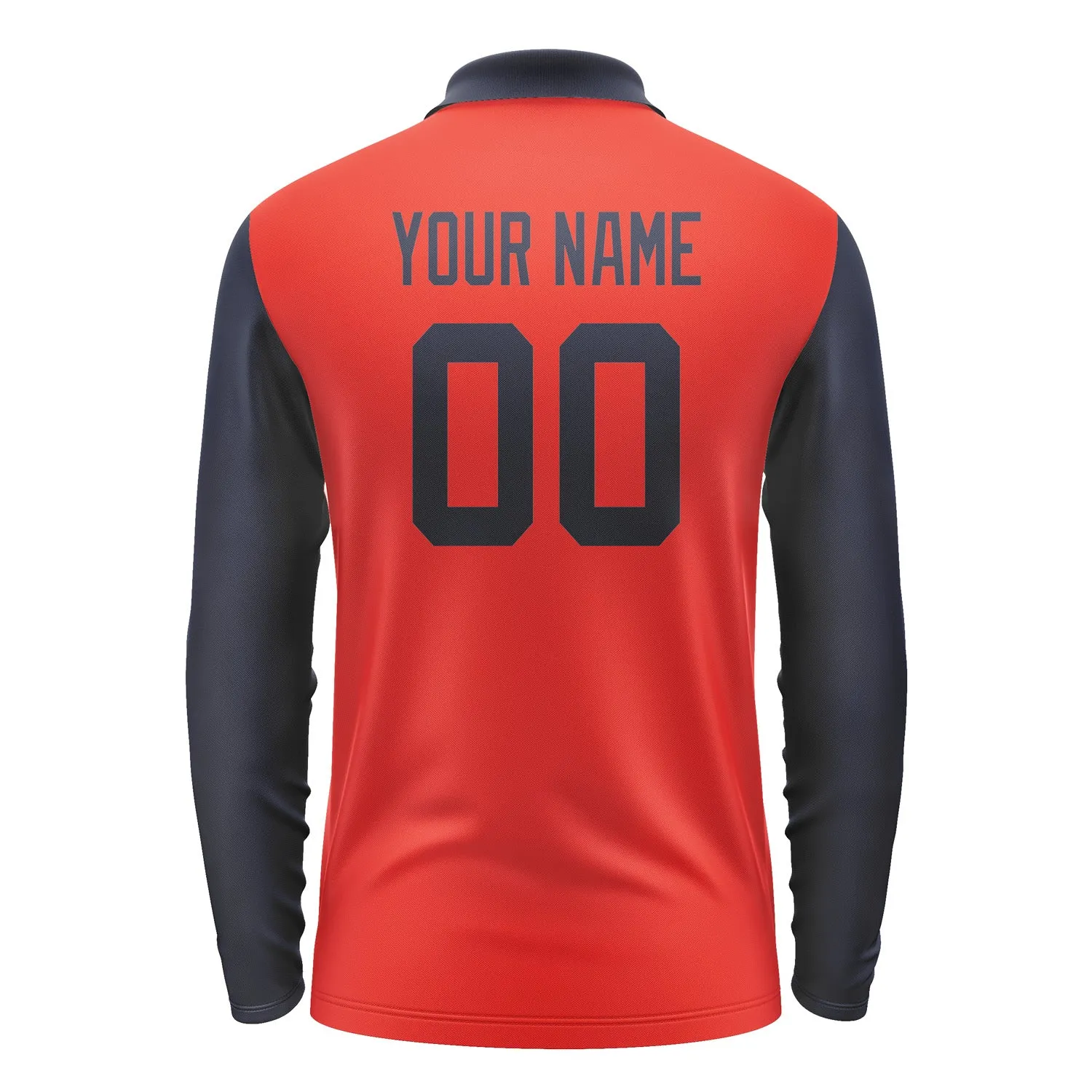 Custom Orange Red Navy Long Sleeve Polo Shirt sold by Tailorly product image thumbnail 3