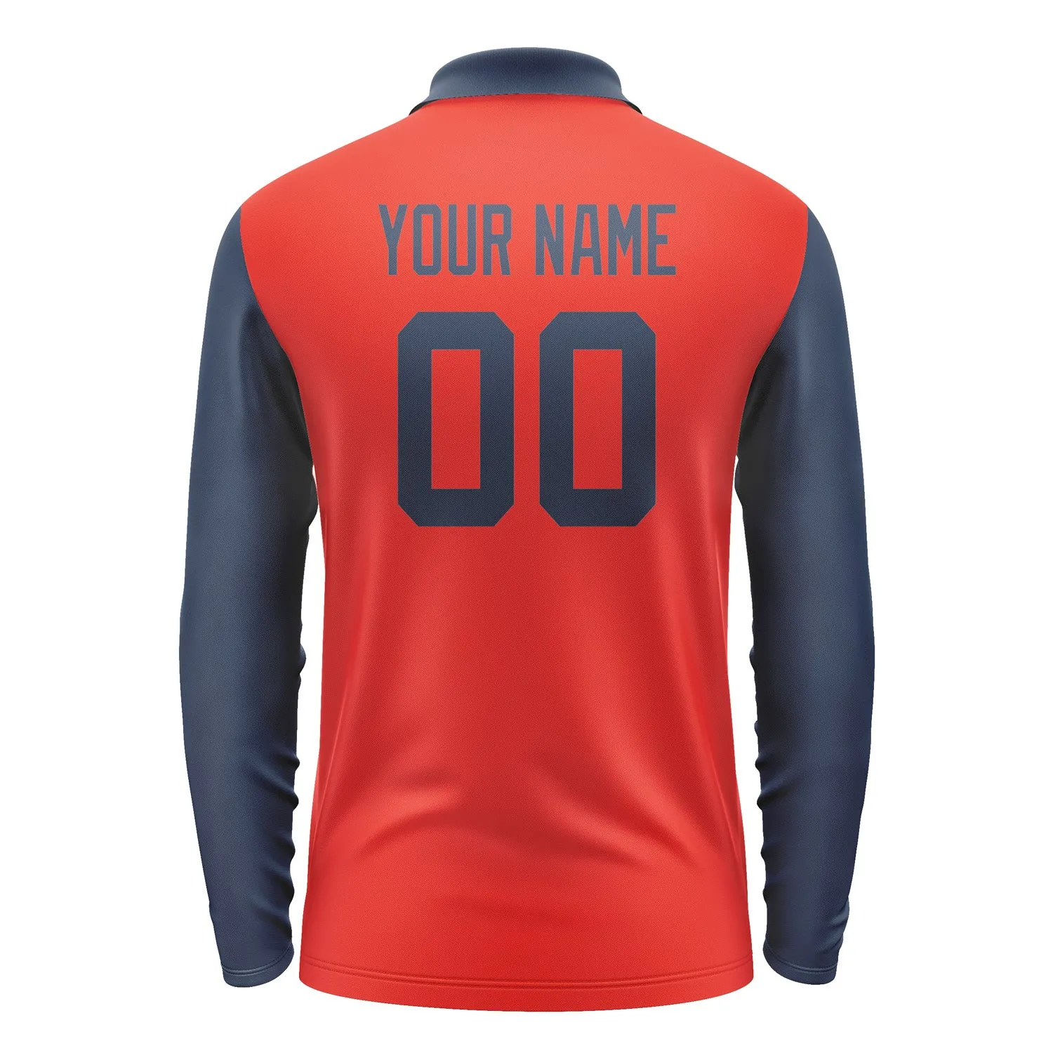 Custom Orange Red Blue Long Sleeve Polo Shirt sold by Tailorly product image thumbnail 3