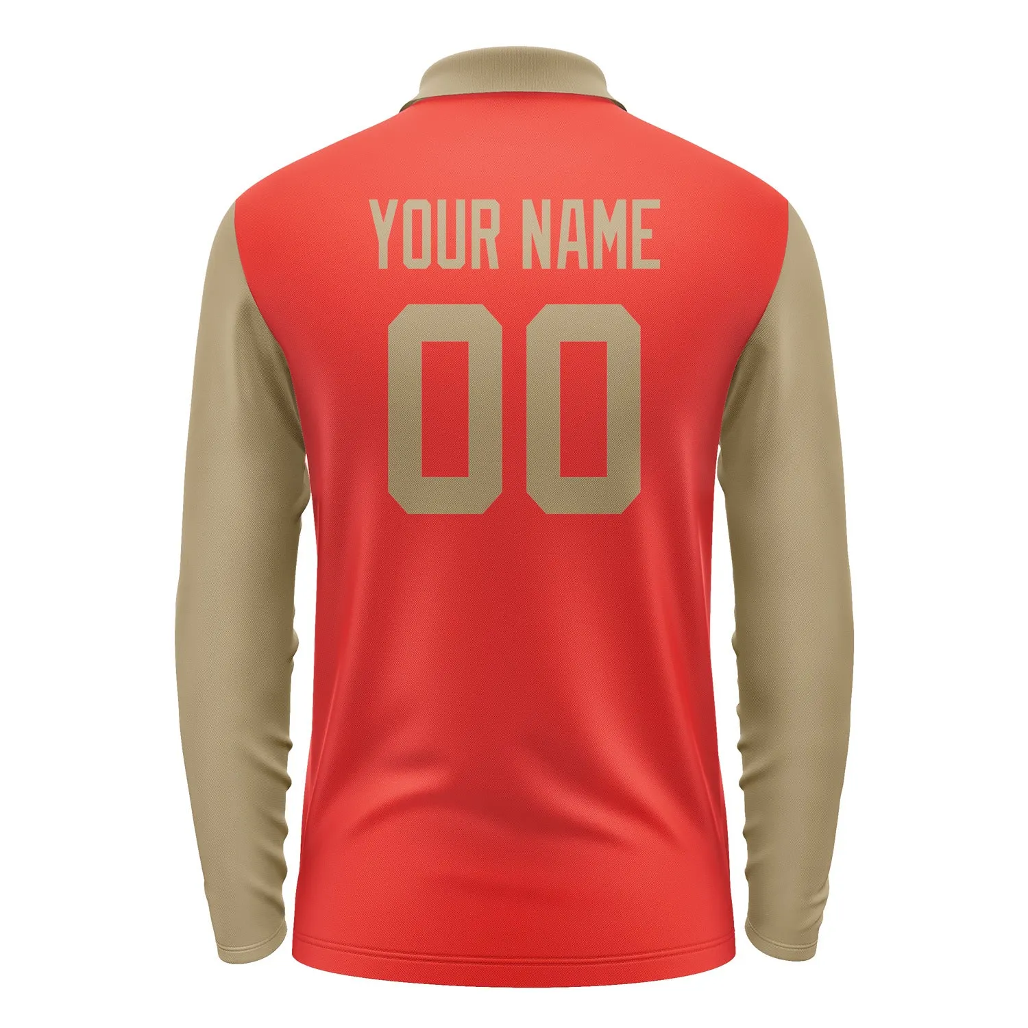 Custom Orange Red Light Khaki Long Sleeve Polo Shirt sold by Tailorly product image thumbnail 3