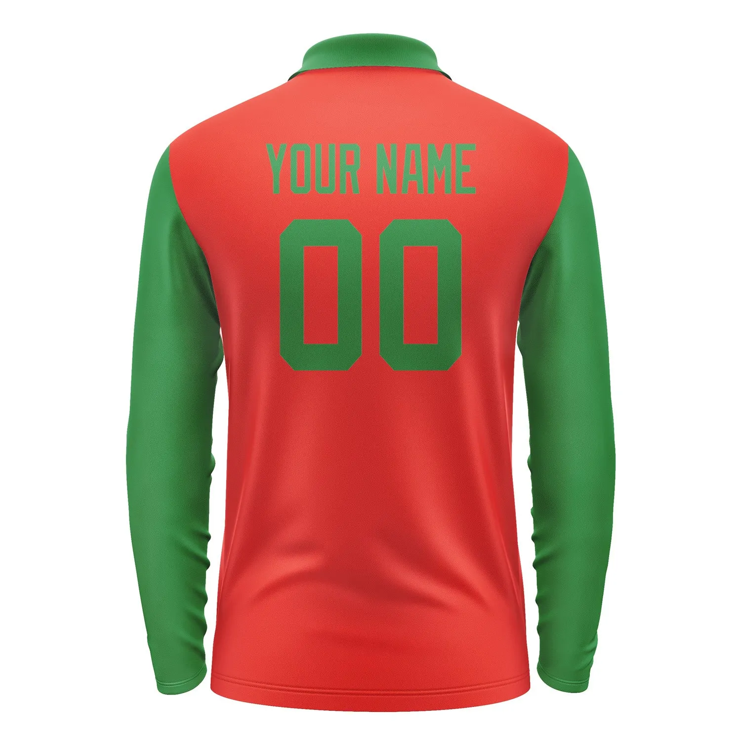 Custom Orange Red Emerald Green Long Sleeve Polo Shirt sold by Tailorly product image thumbnail 3