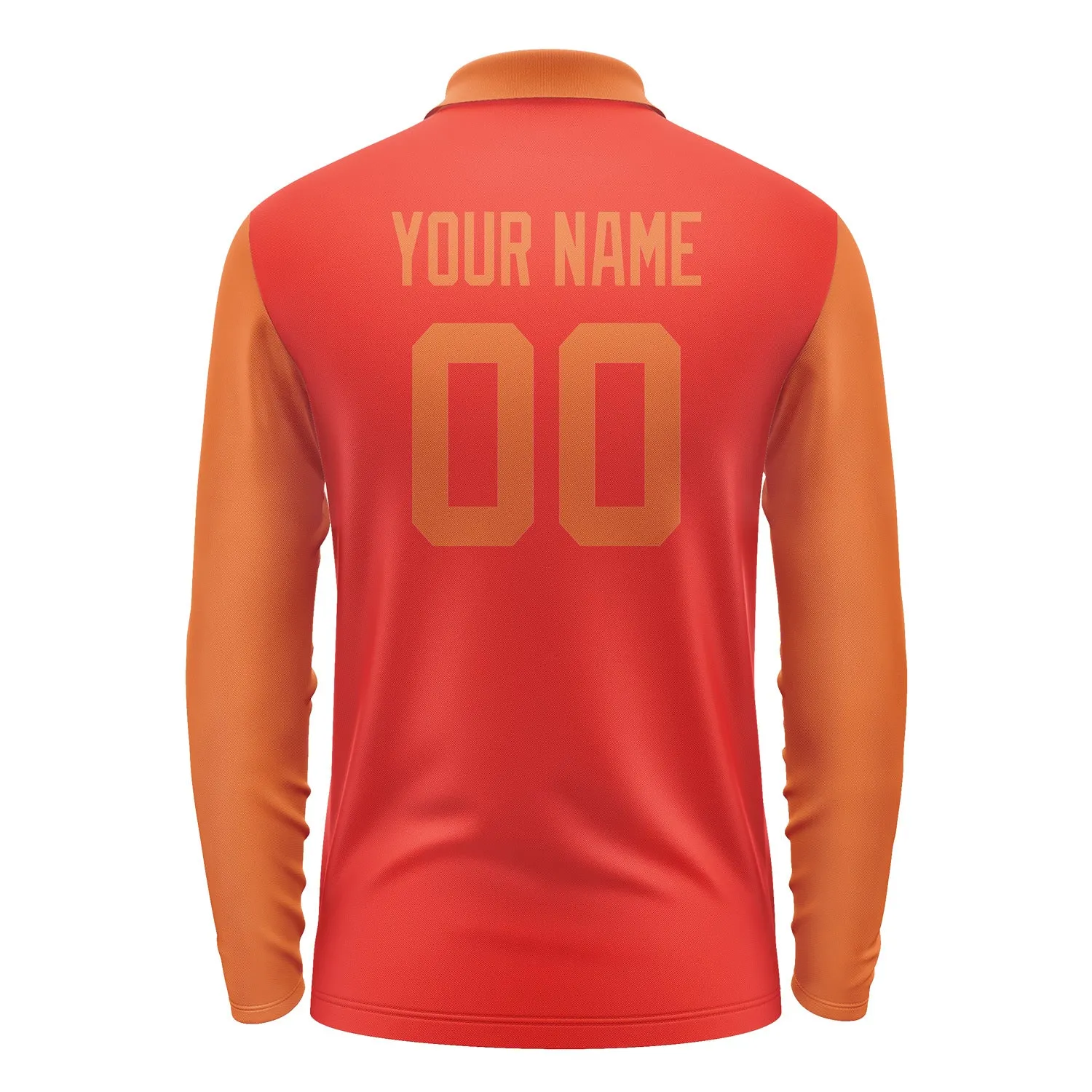 Custom Orange Red Orange Long Sleeve Polo Shirt sold by Tailorly product image thumbnail 3