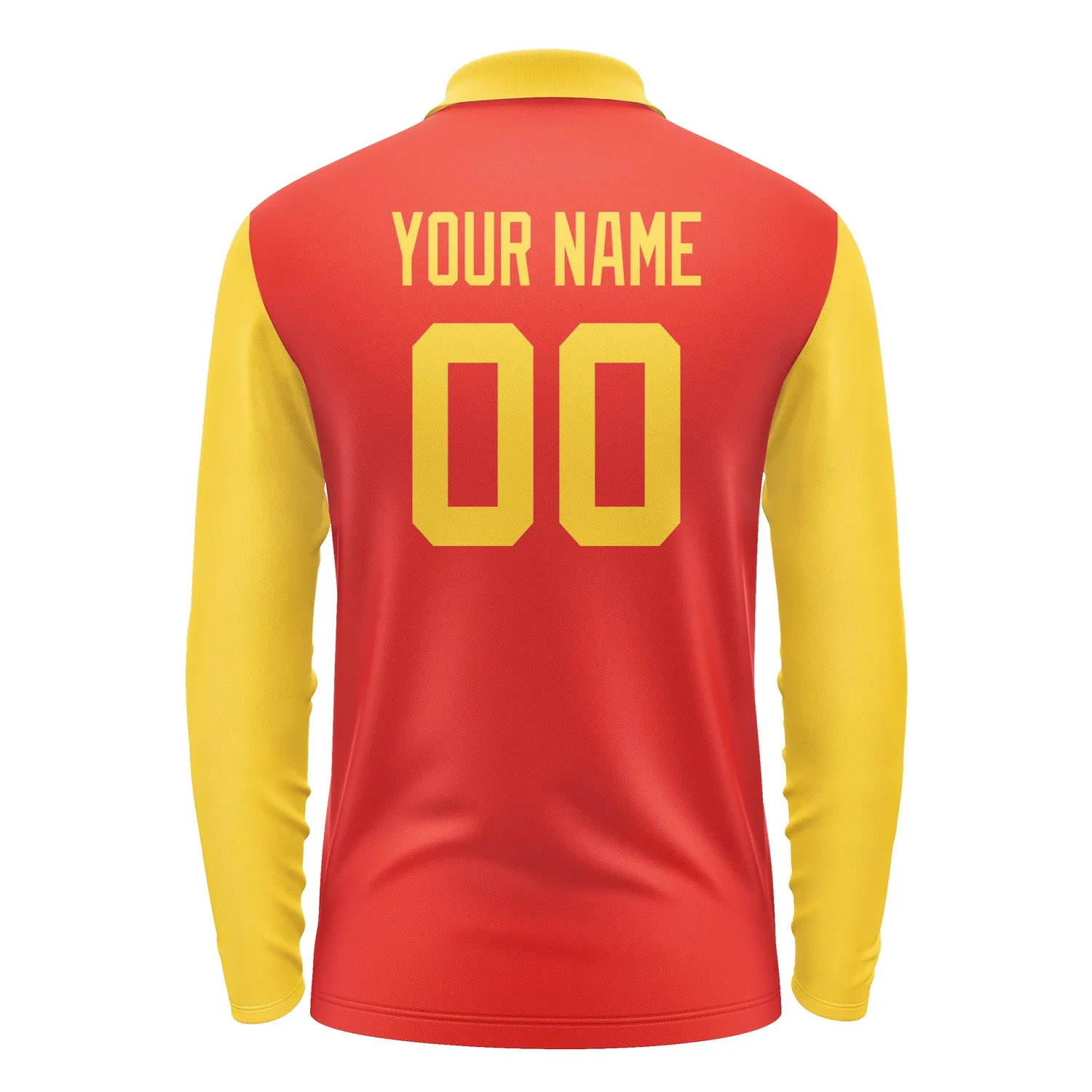 Custom Orange Red Gold Long Sleeve Polo Shirt sold by Tailorly product image thumbnail 3