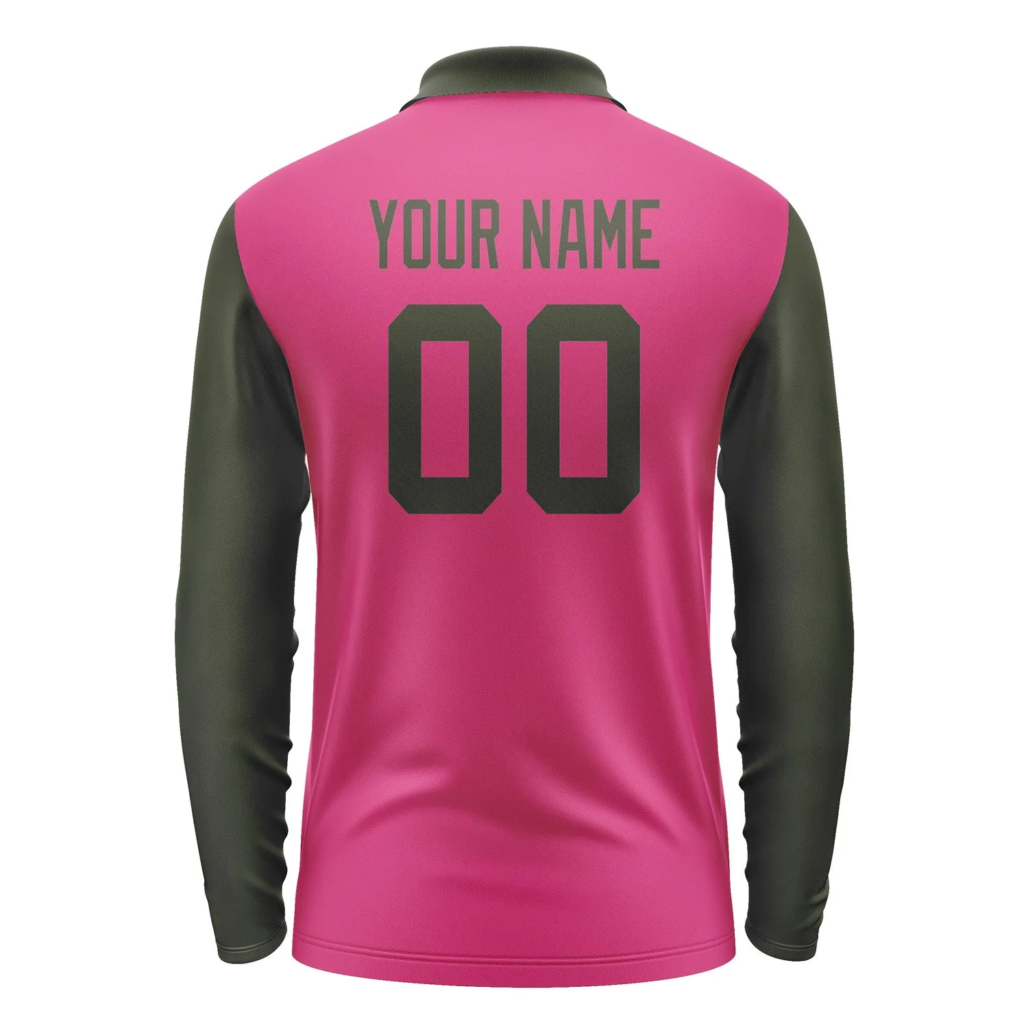 Custom Pink Olive Long Sleeve Polo Shirt sold by Tailorly product image thumbnail 3