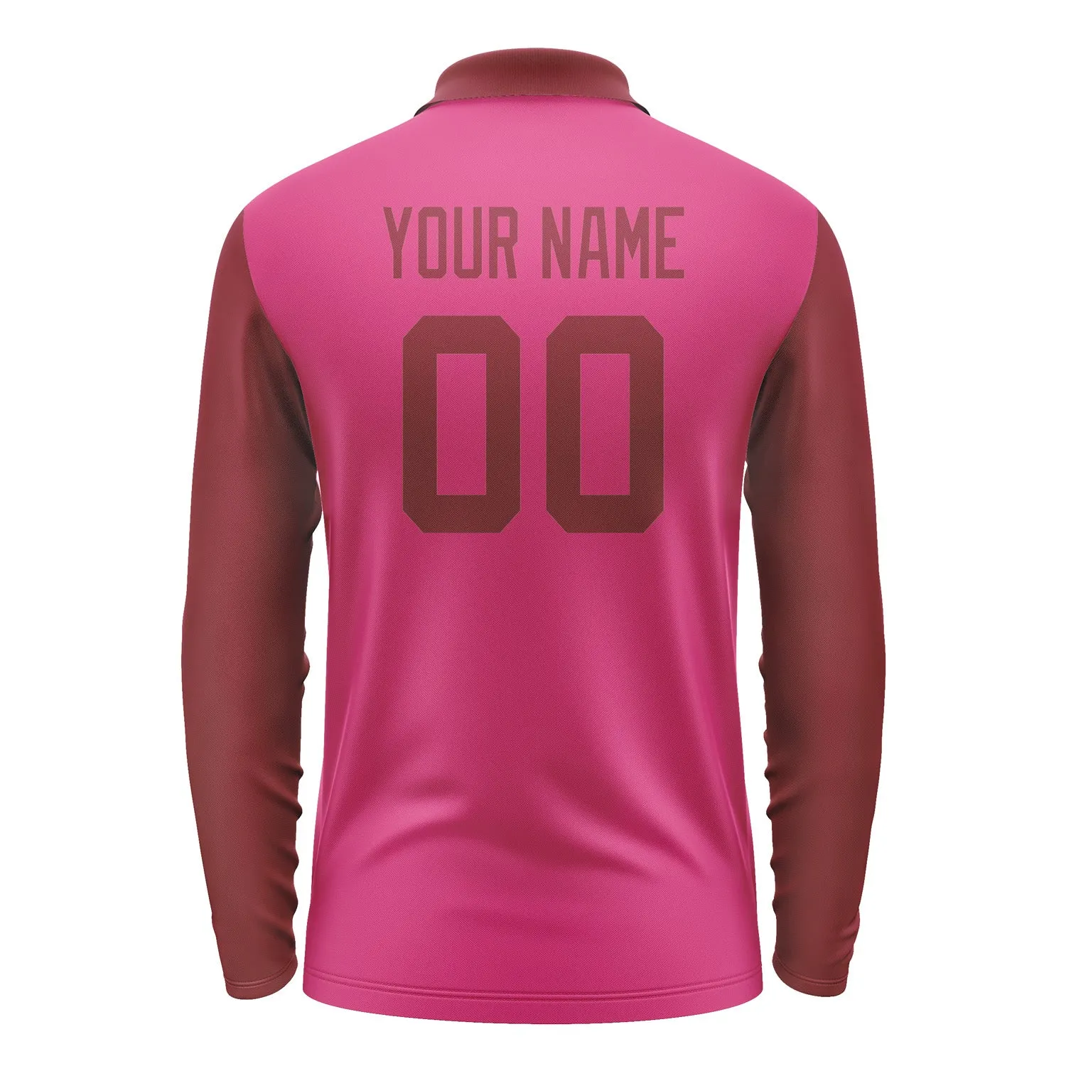 Custom Pink Crimson Red Long Sleeve Polo Shirt sold by Tailorly product image thumbnail 3