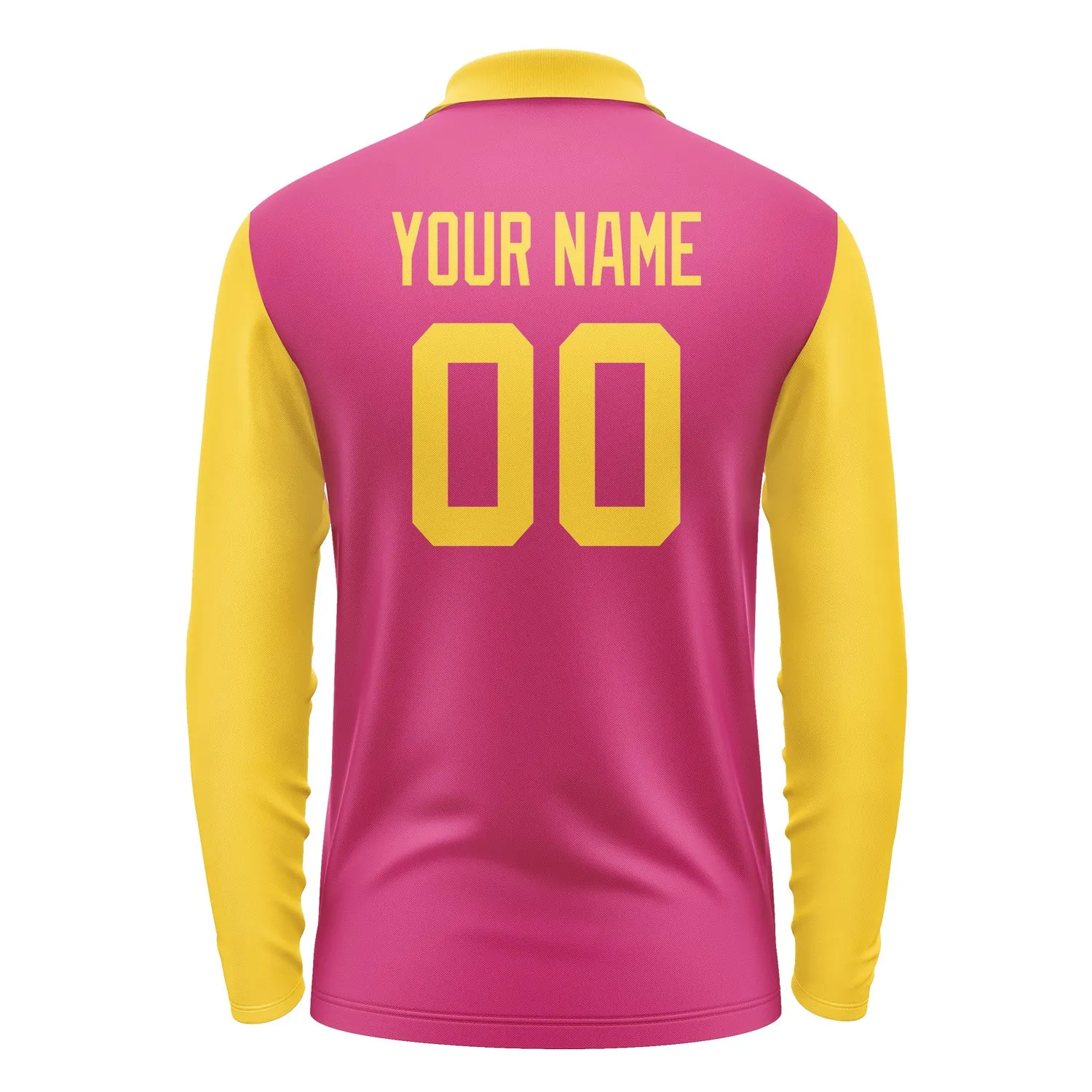 Custom Pink Gold Long Sleeve Polo Shirt sold by Tailorly product image thumbnail 3