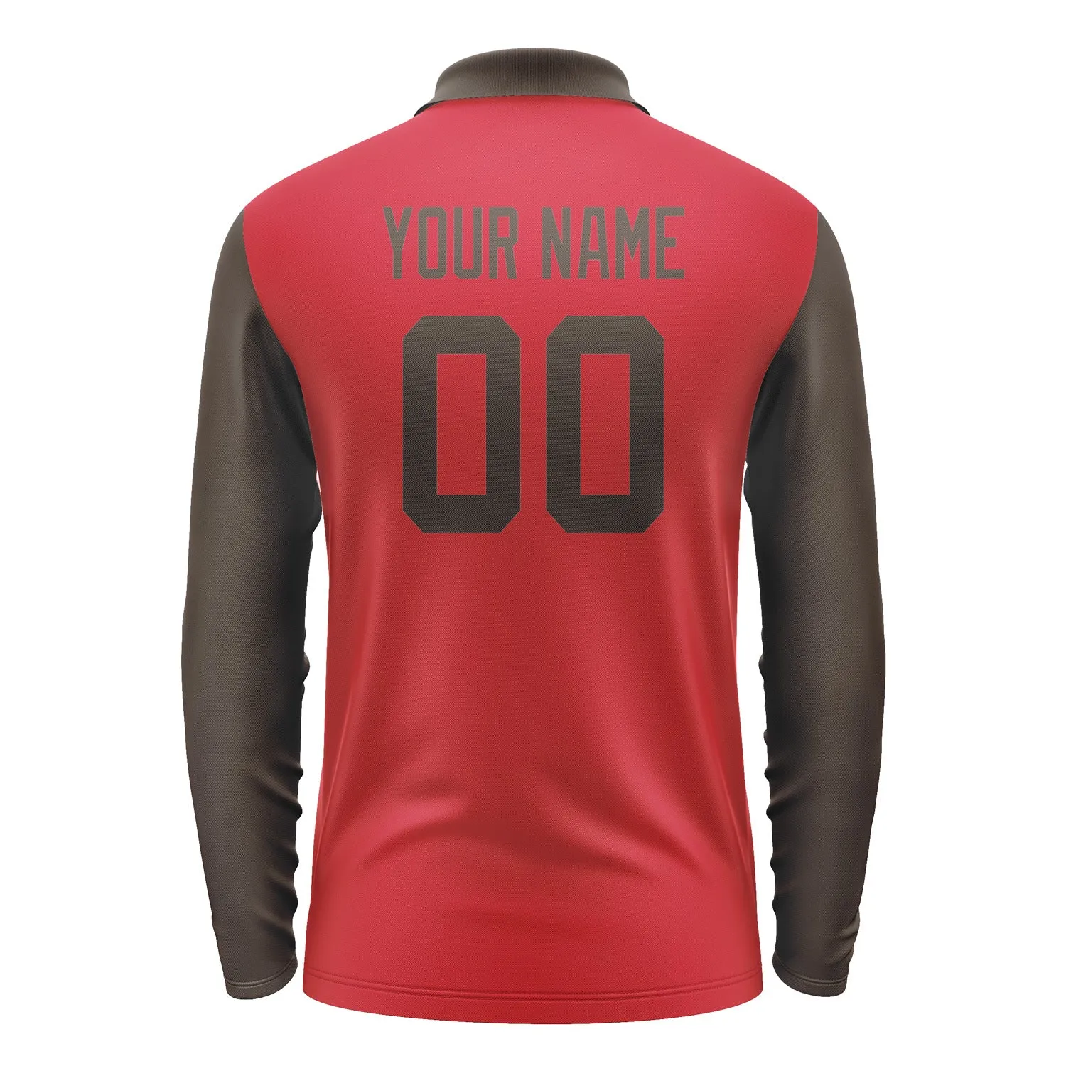 Custom Red Brown Long Sleeve Polo Shirt sold by Tailorly product image thumbnail 3