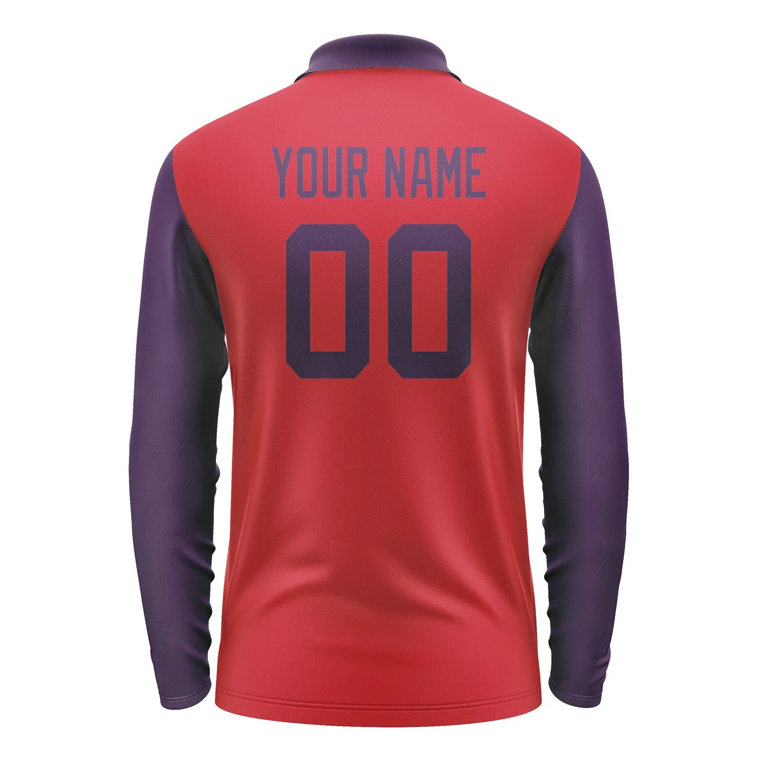 Custom Red Purple Long Sleeve Polo Shirt sold by Tailorly product image thumbnail 3